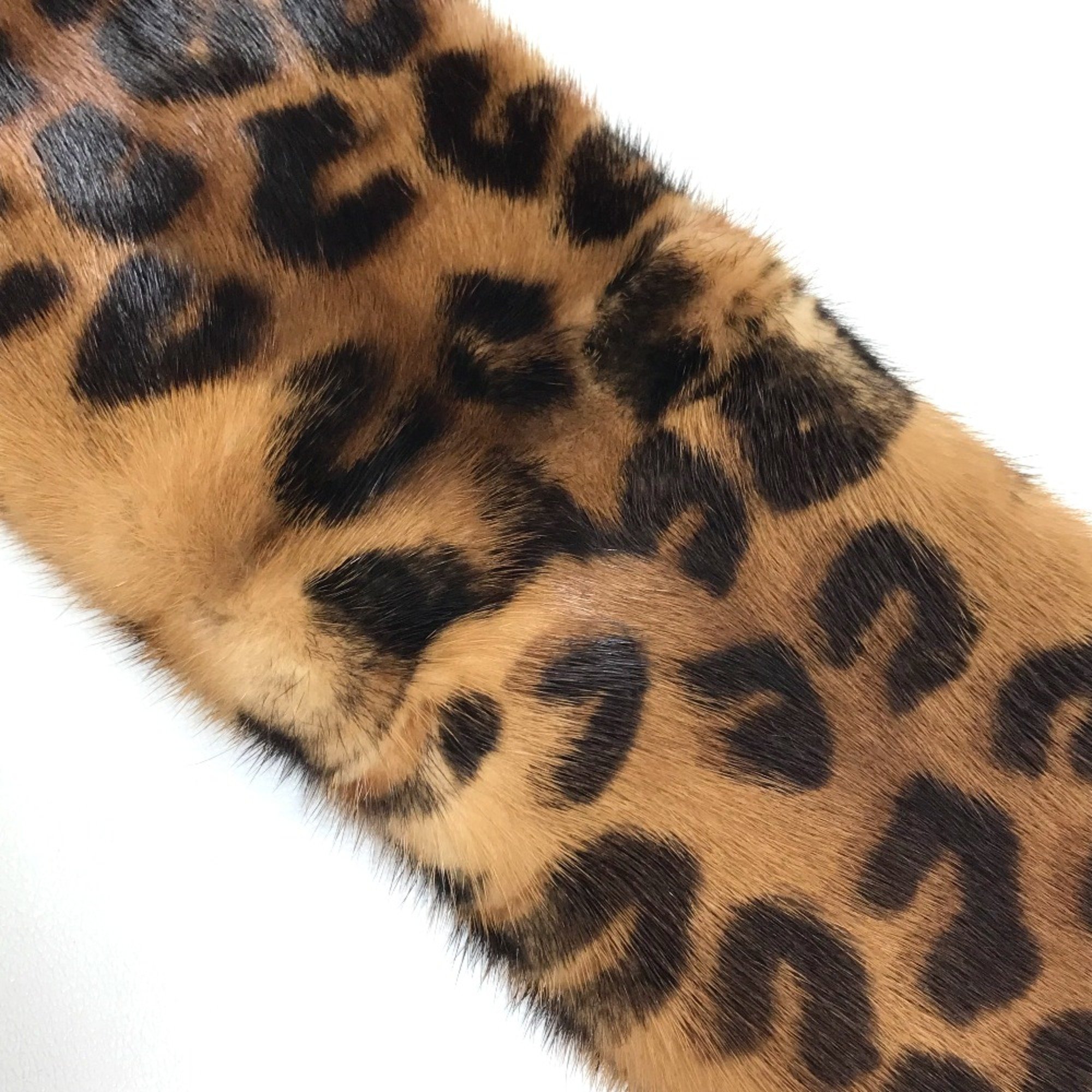 Louis Vuitton M72245 Leopard leopard print leopard Fertipet Scarf Brown x pink