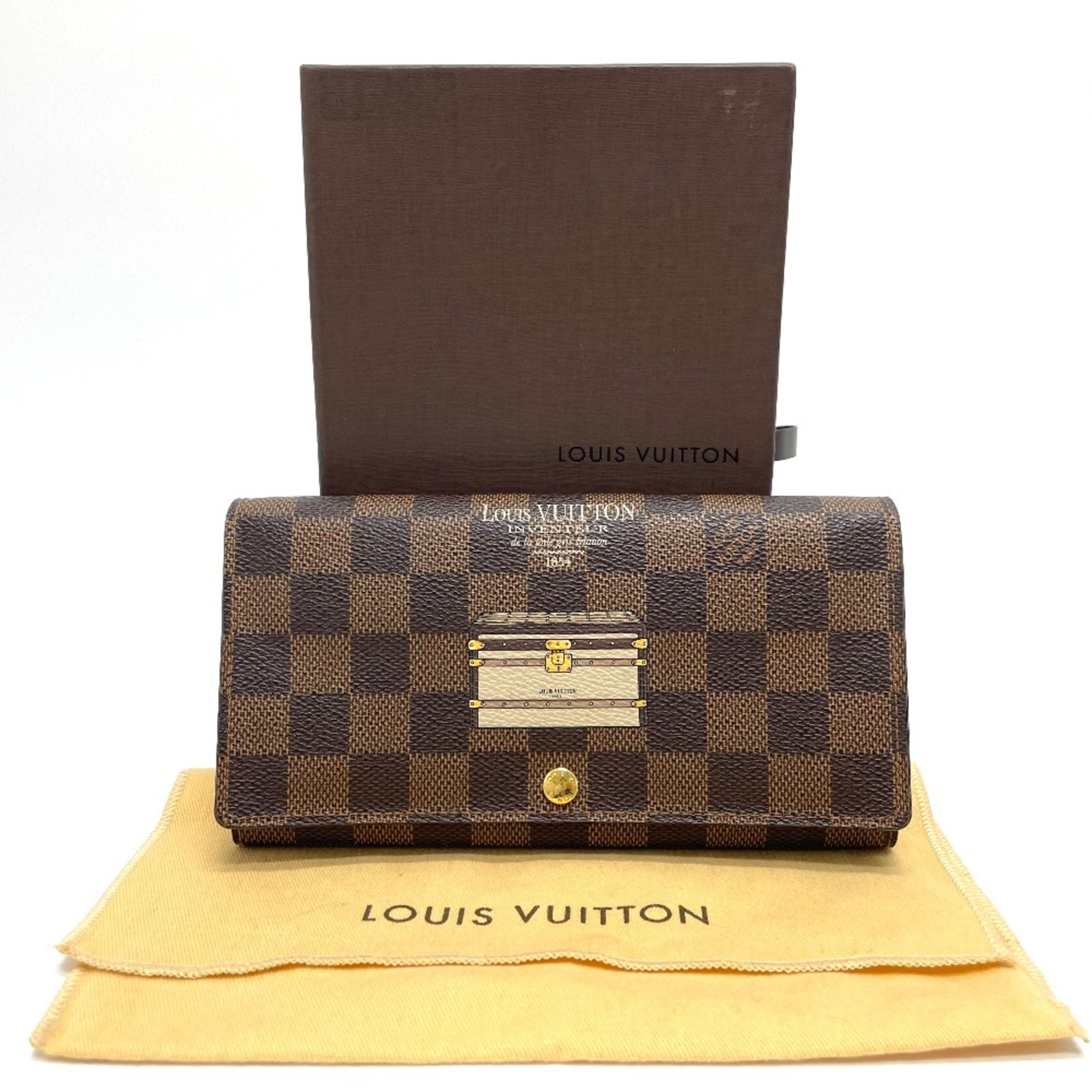 Louis Vuitton N63179 Damier Folded wallet Long Wallet Ebene Brown