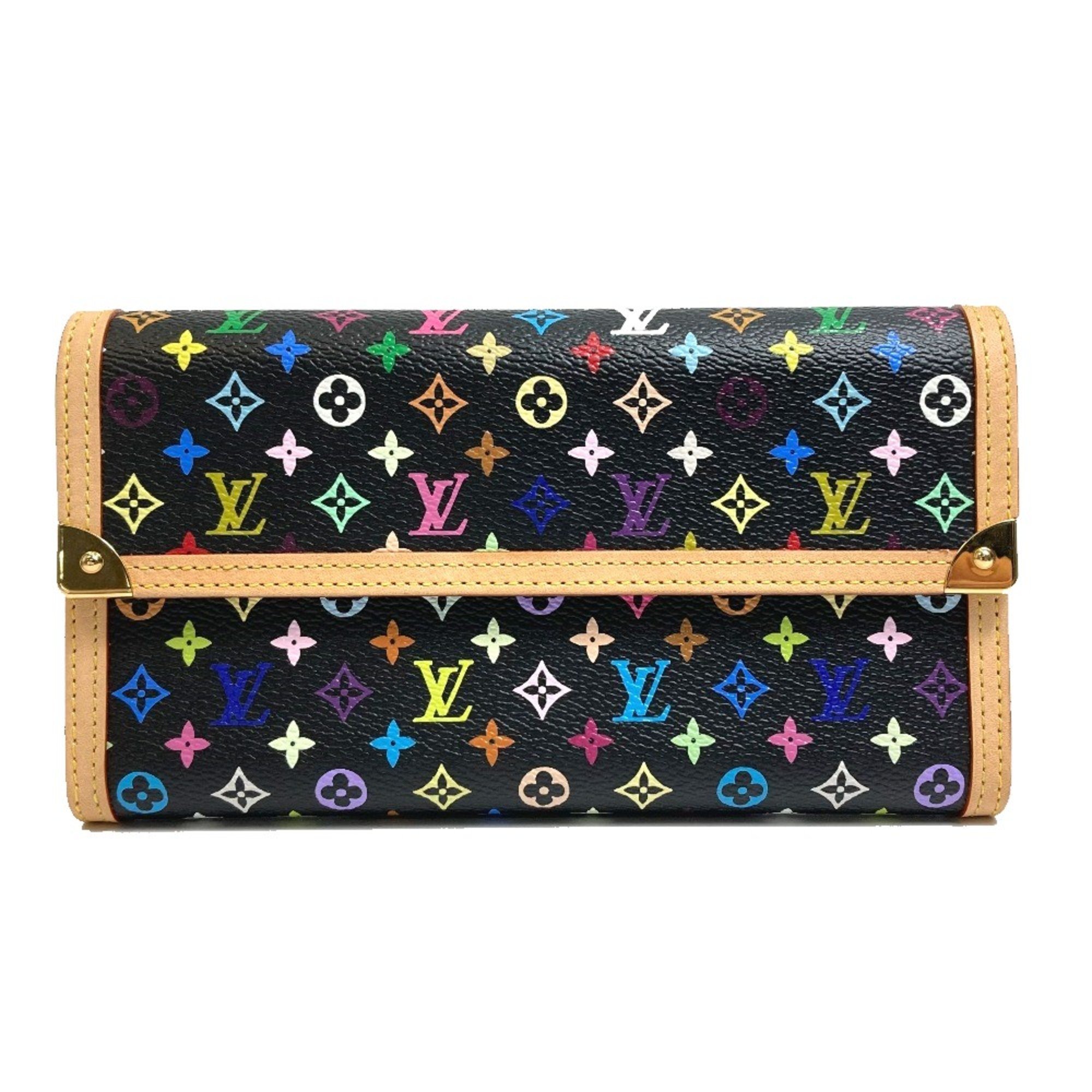 Louis Vuitton M92658 MonogramMulticolore Long Wallet Noir Black