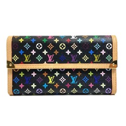 Louis Vuitton M92658 MonogramMulticolore Long Wallet Noir Black