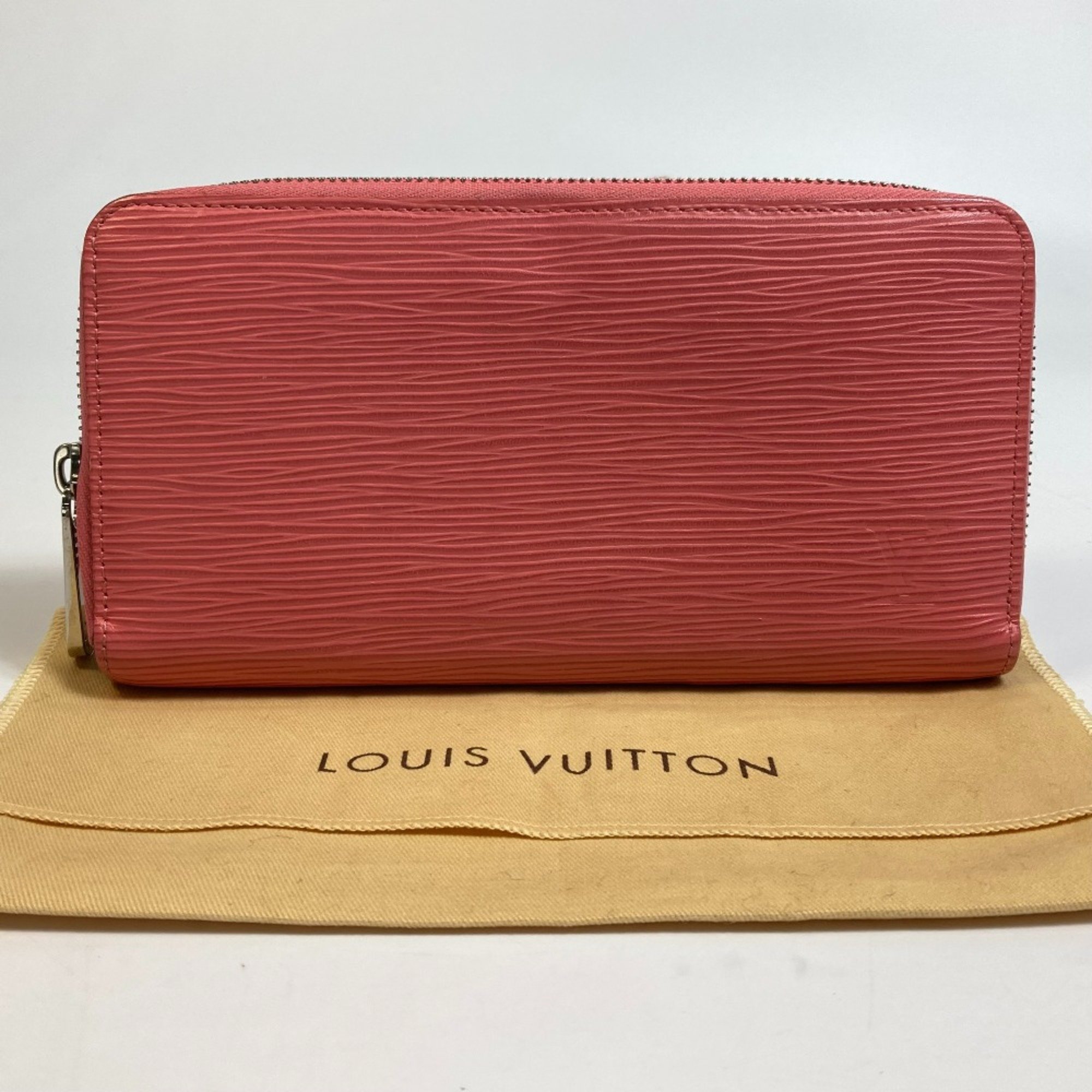 Louis Vuitton M60663 Epi Zip Around Long Wallet Corail pink