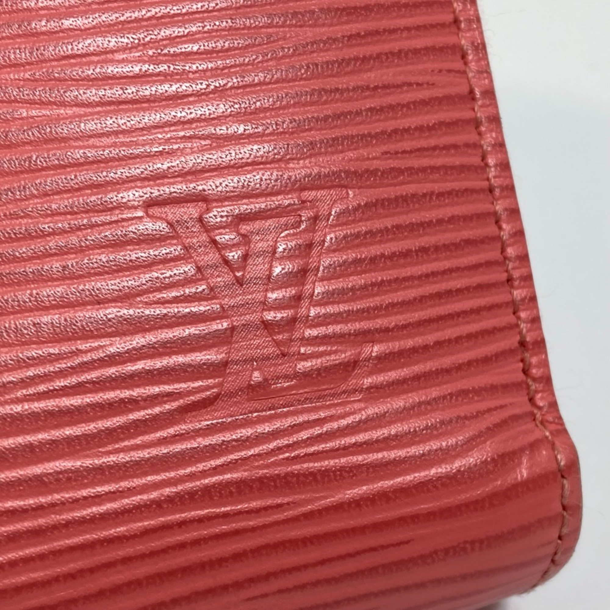 Louis Vuitton M60663 Epi Zip Around Long Wallet Corail pink