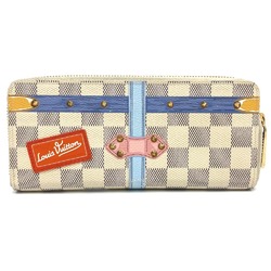 Louis Vuitton N60109 Damier Azul Portefeuille Clemence Long Wallet White