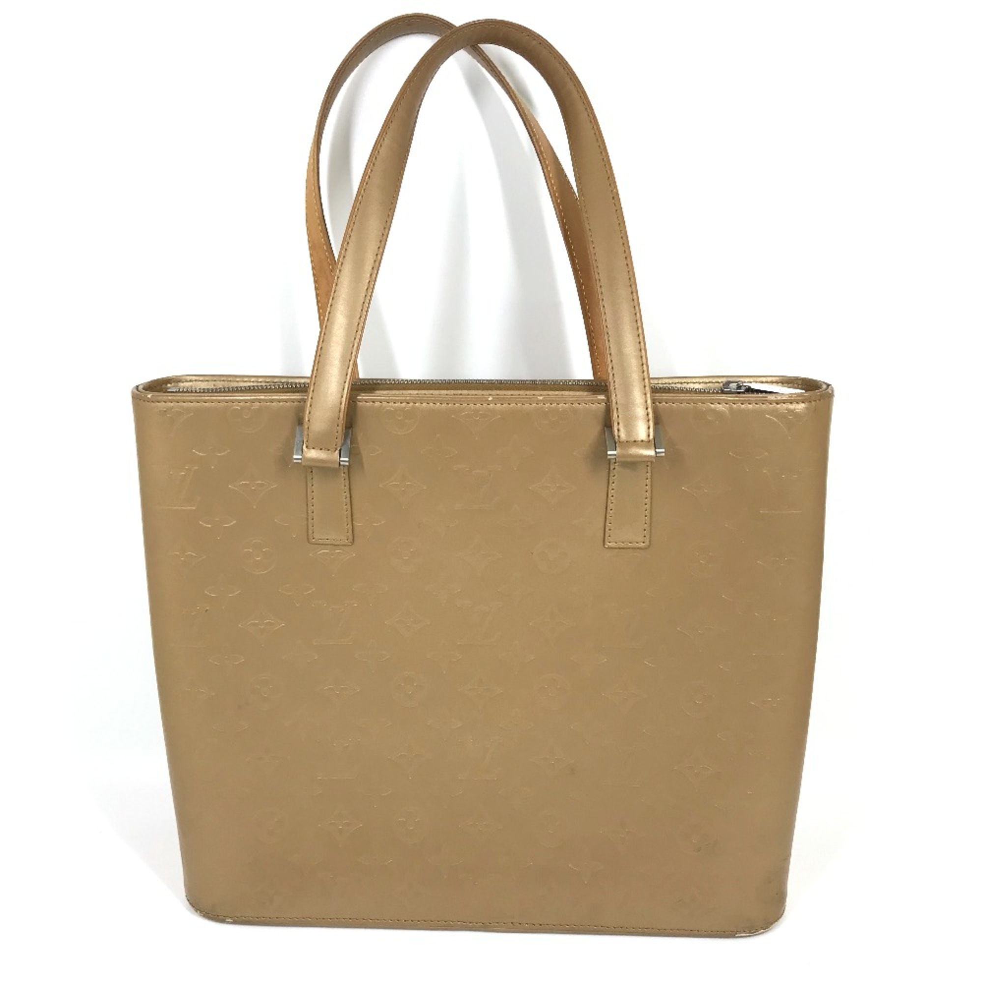 Louis Vuitton M55107 Monogram mat Shoulder Tote Bag Beige