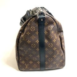 Louis Vuitton M56714 MonogramMacassar Bag 2WAY Duffle Bag Brown x Black SilverHardware