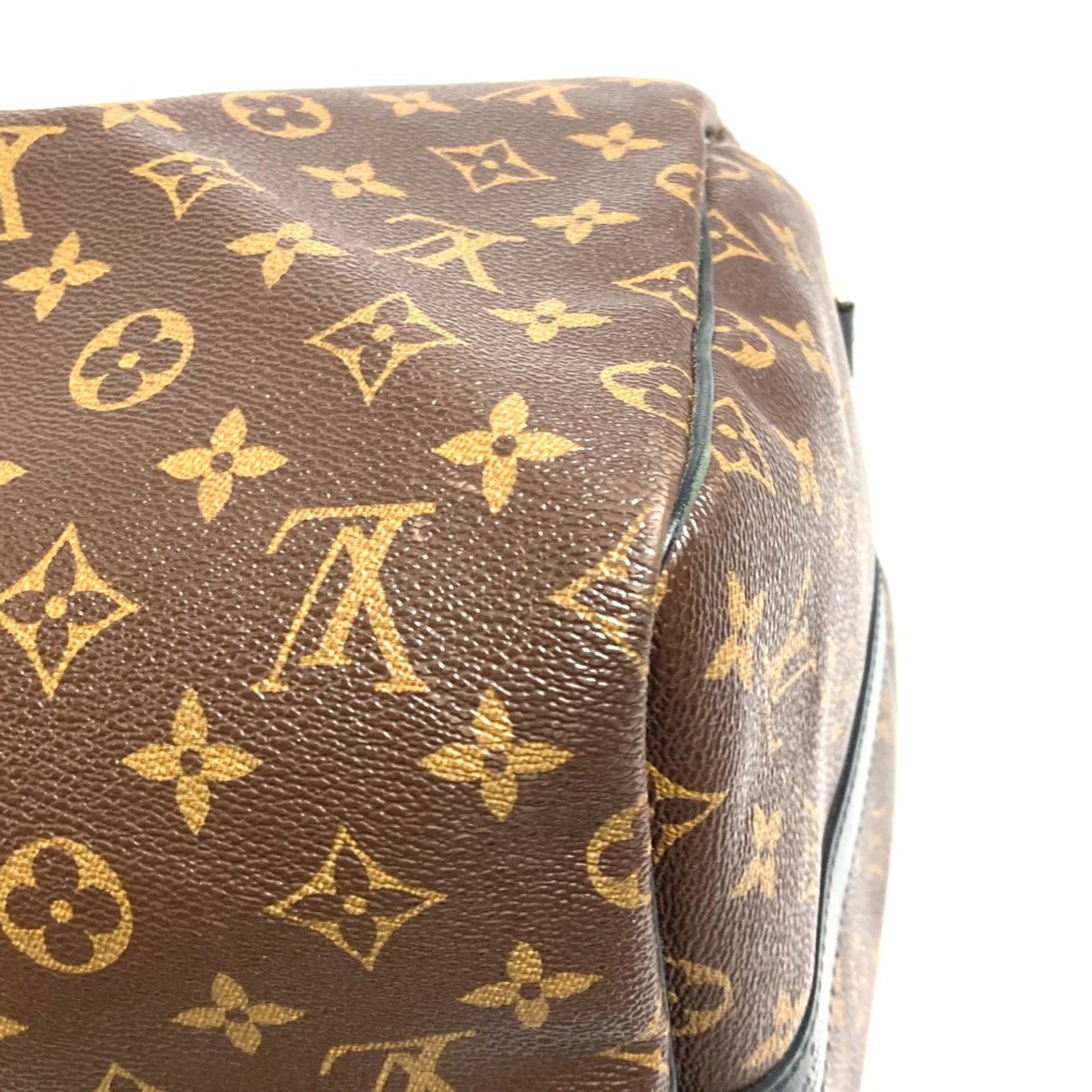 Louis Vuitton M56714 MonogramMacassar Bag 2WAY Duffle Bag Brown x Black SilverHardware