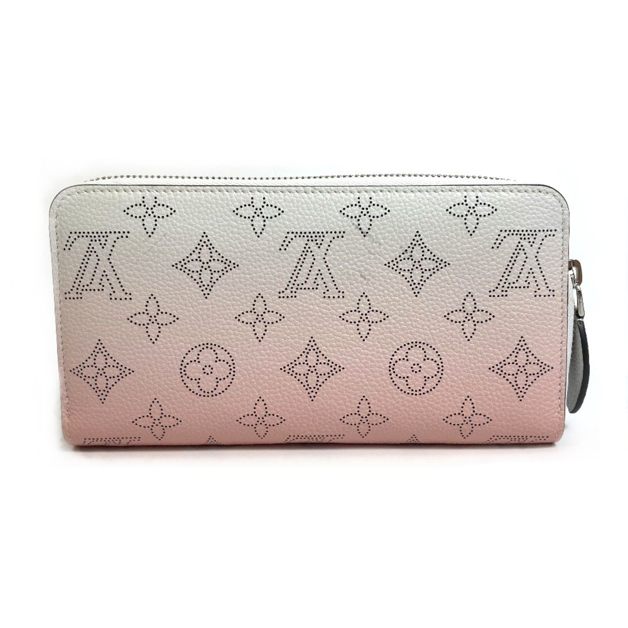 Louis Vuitton M80490 MonogramMahina Gradation Zip Around Long Wallet Pink x White