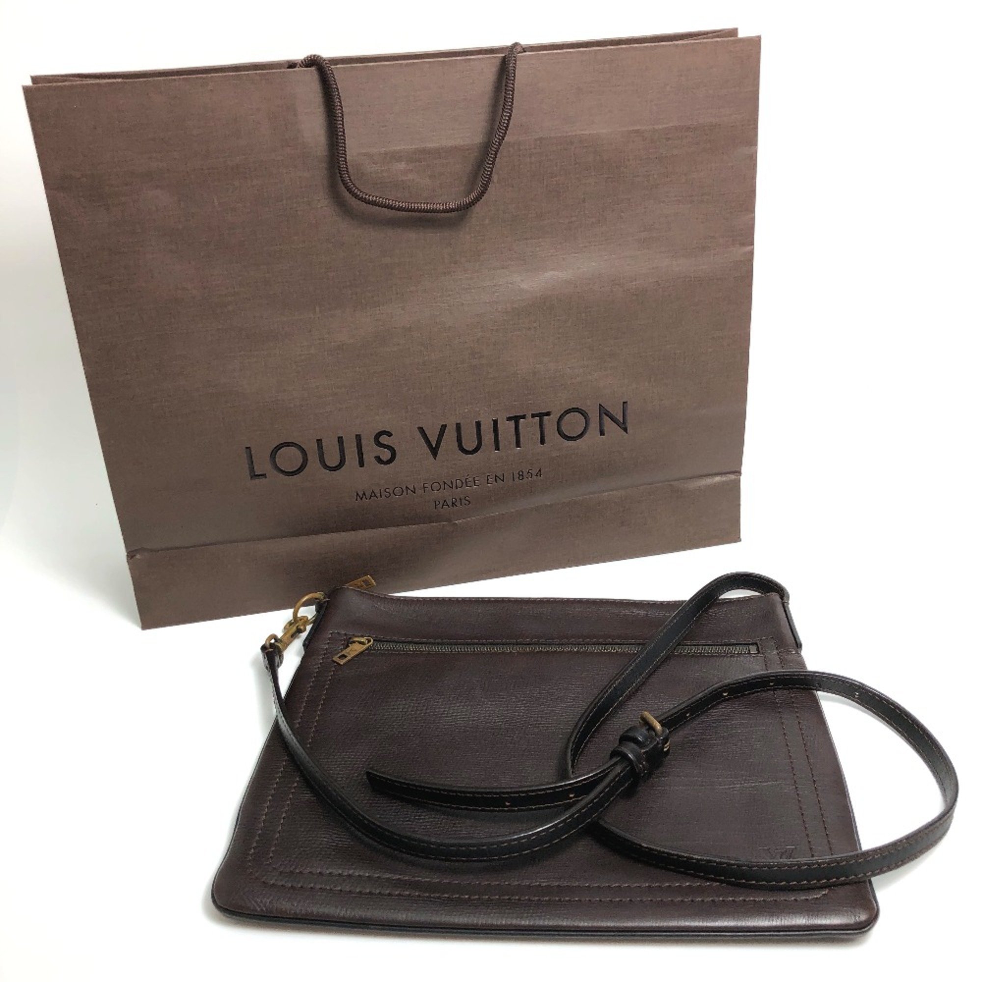 Louis Vuitton M93453 Utah Bag Crossbody Shoulder Bag Cafe Brown