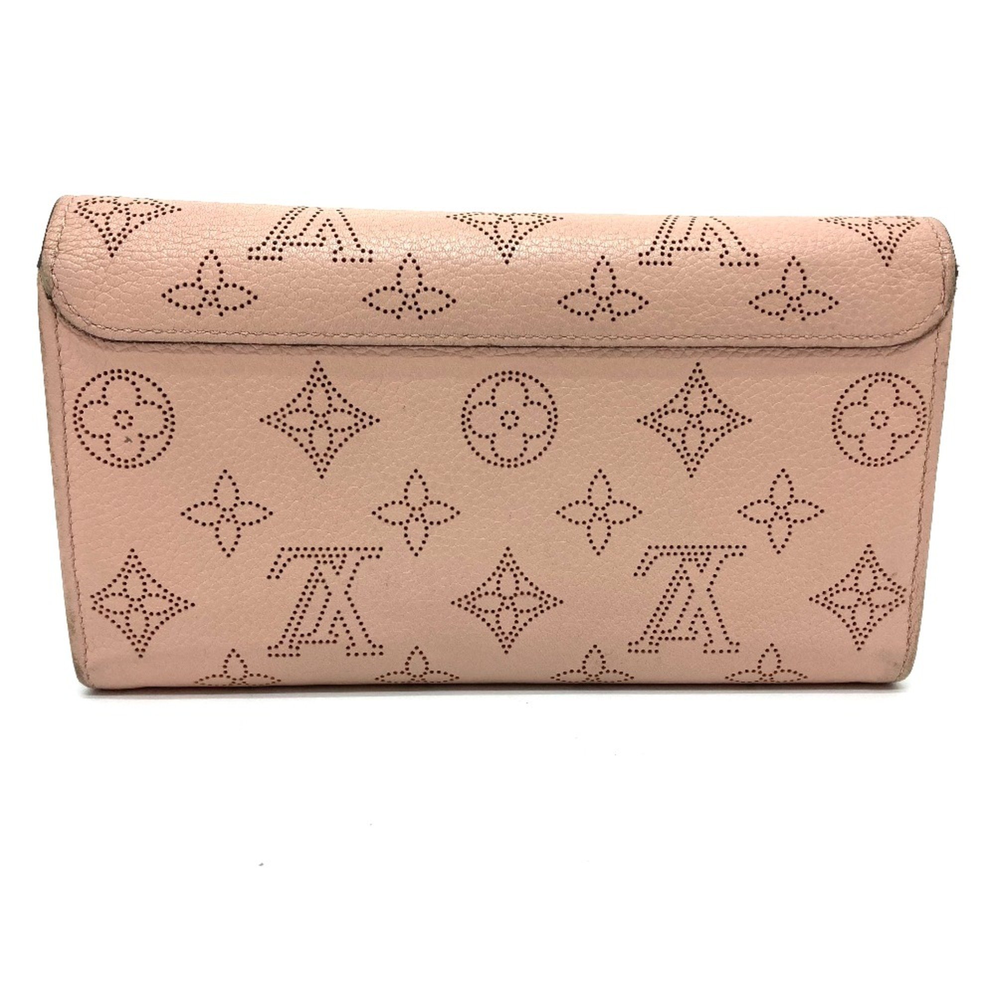 Louis Vuitton M60145 MonogramMahina Two fold Long Wallet Magnolia pink