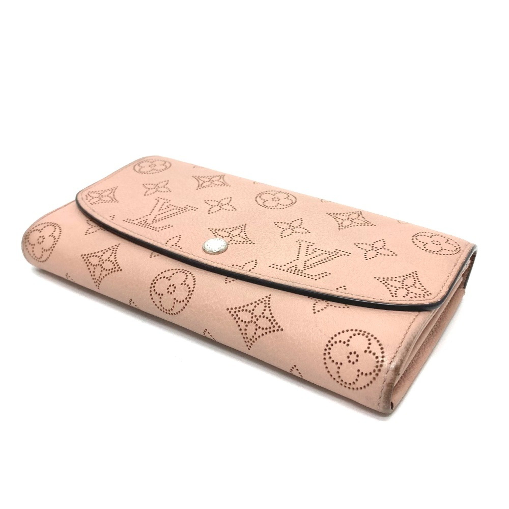 Louis Vuitton M60145 MonogramMahina Two fold Long Wallet Magnolia pink