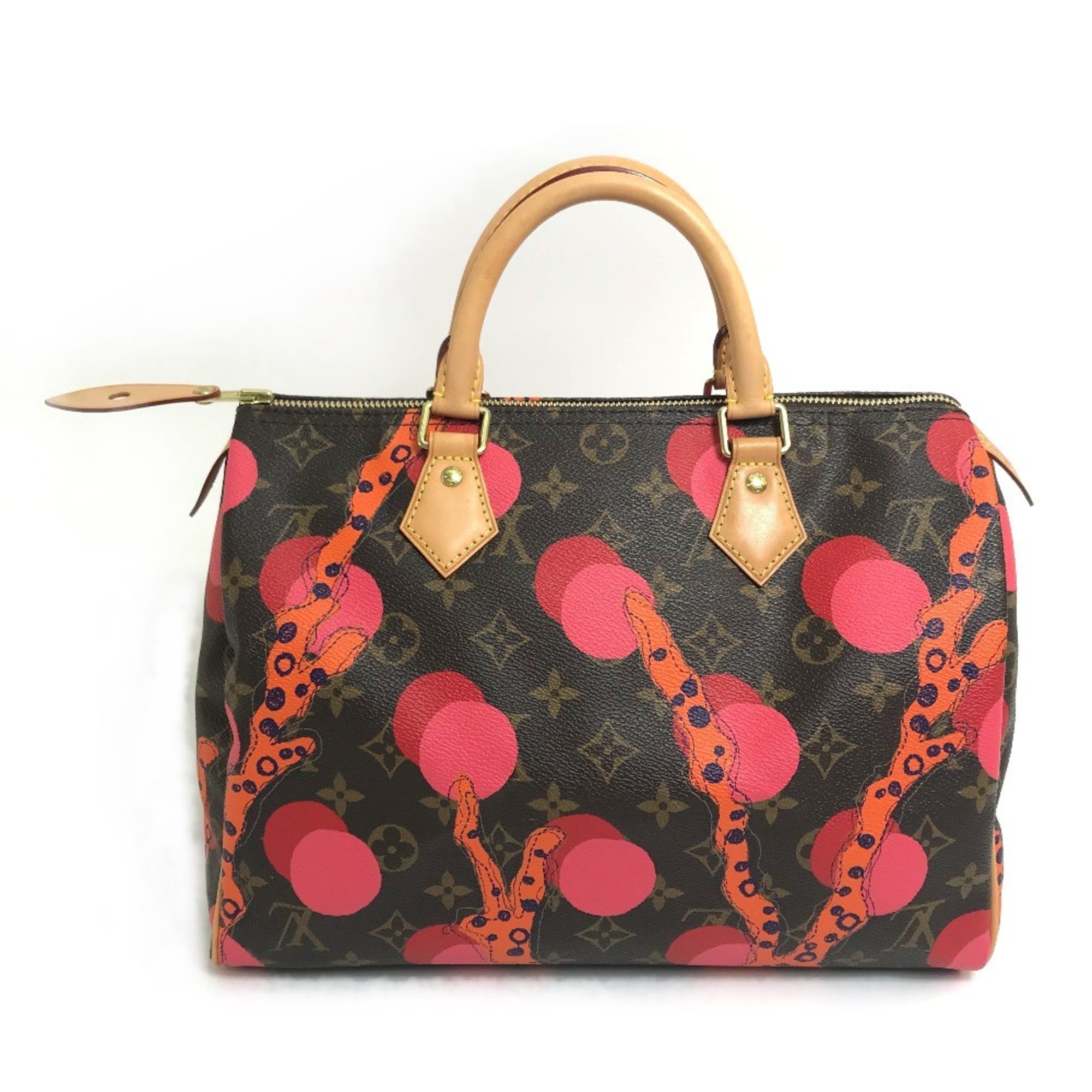 Louis Vuitton M41527 Monogram Ramage Bag Coral Dot Hand Bag Brown x Red x Pink