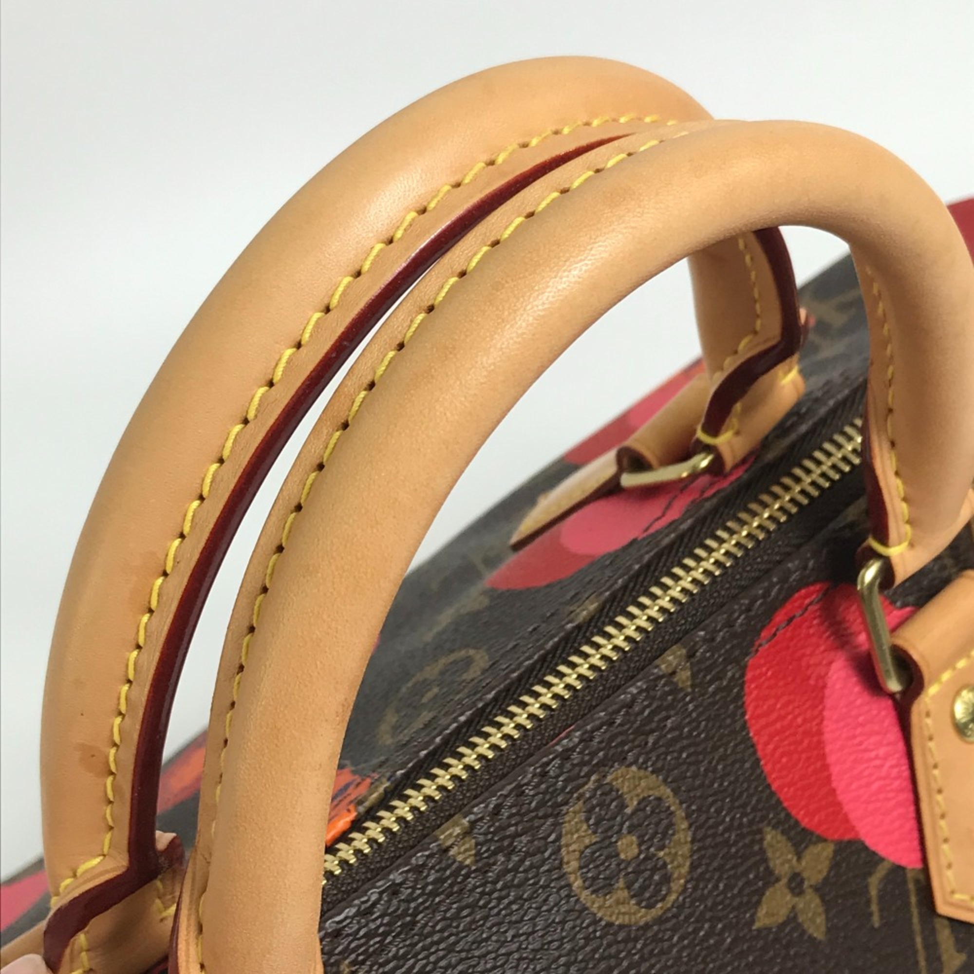 Louis Vuitton M41527 Monogram Ramage Bag Coral Dot Hand Bag Brown x Red x Pink