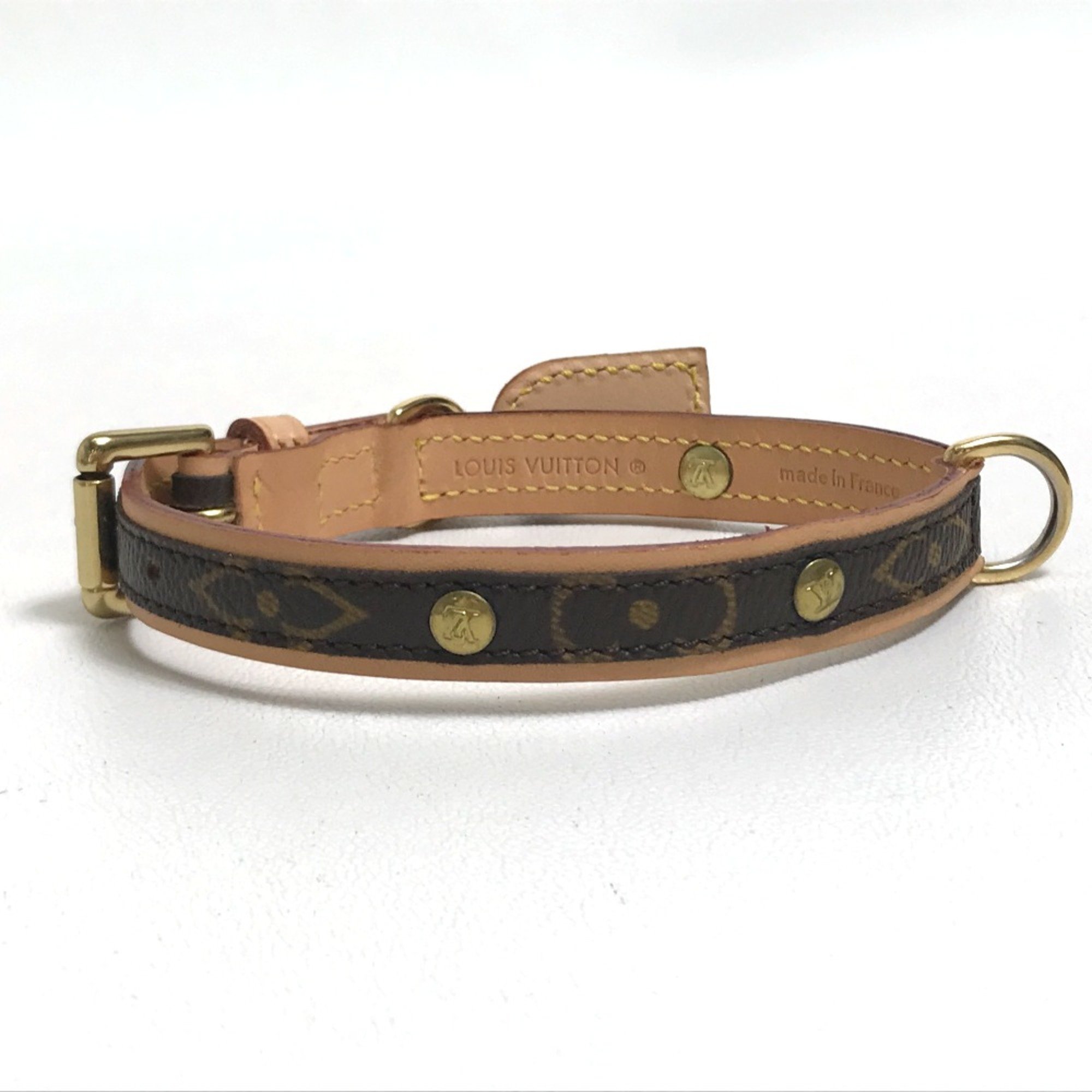 Louis Vuitton M58072 Monogram 小型犬用 Collar Brown GoldHardware