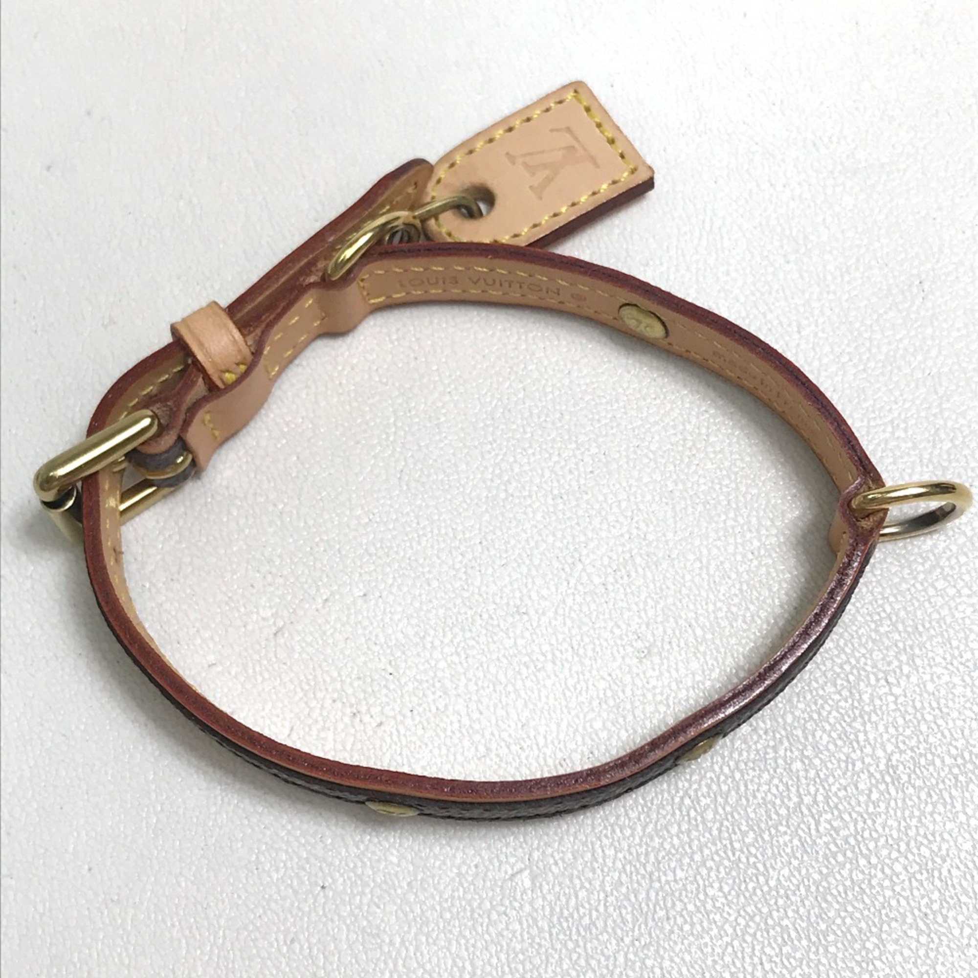 Louis Vuitton M58072 Monogram 小型犬用 Collar Brown GoldHardware