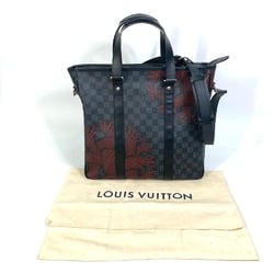 Louis Vuitton N41717 Damier Graphite 2WAY Shoulder Bag Tote Bag Black x RedBased