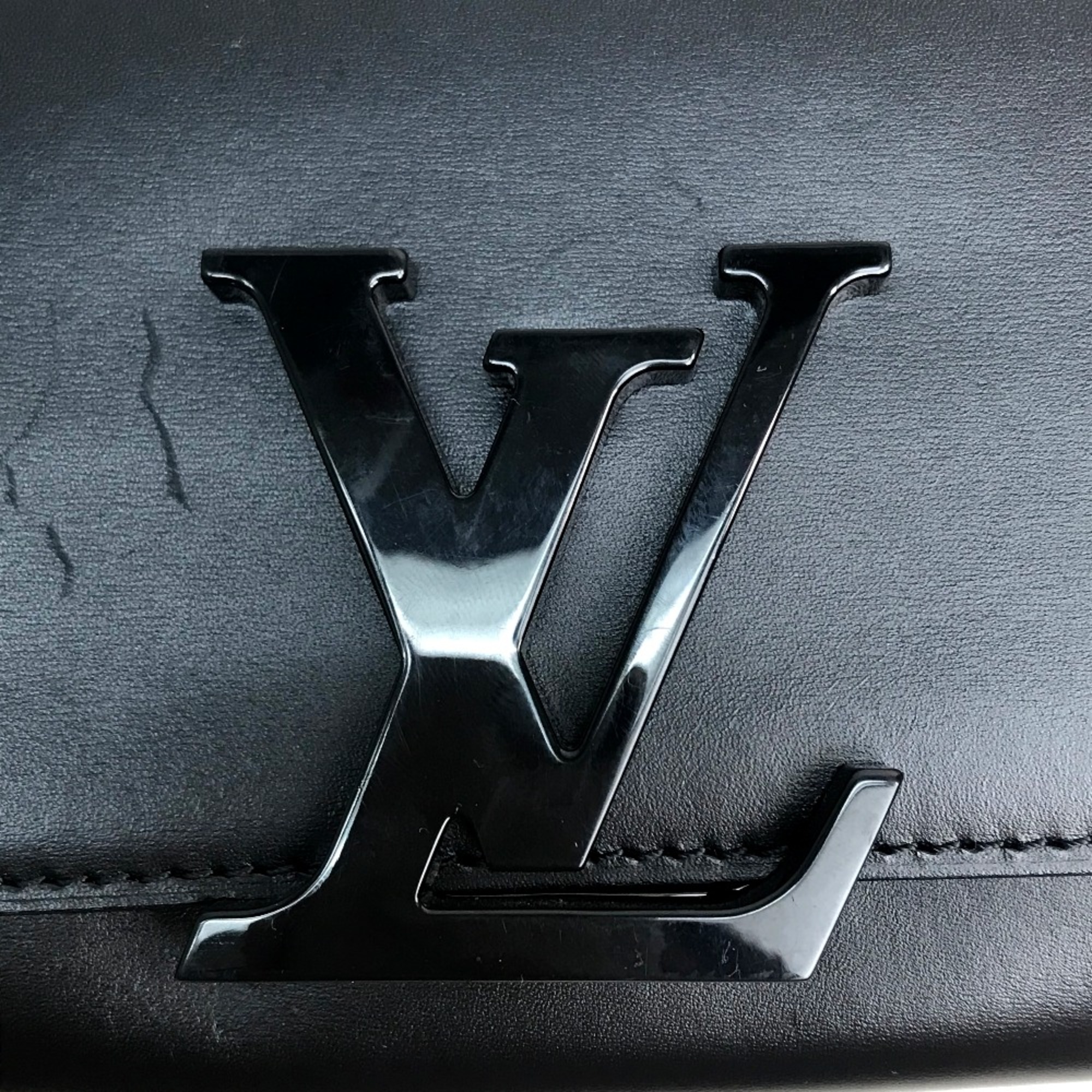 Louis Vuitton LV logo Bag All Black Clutch bag Black