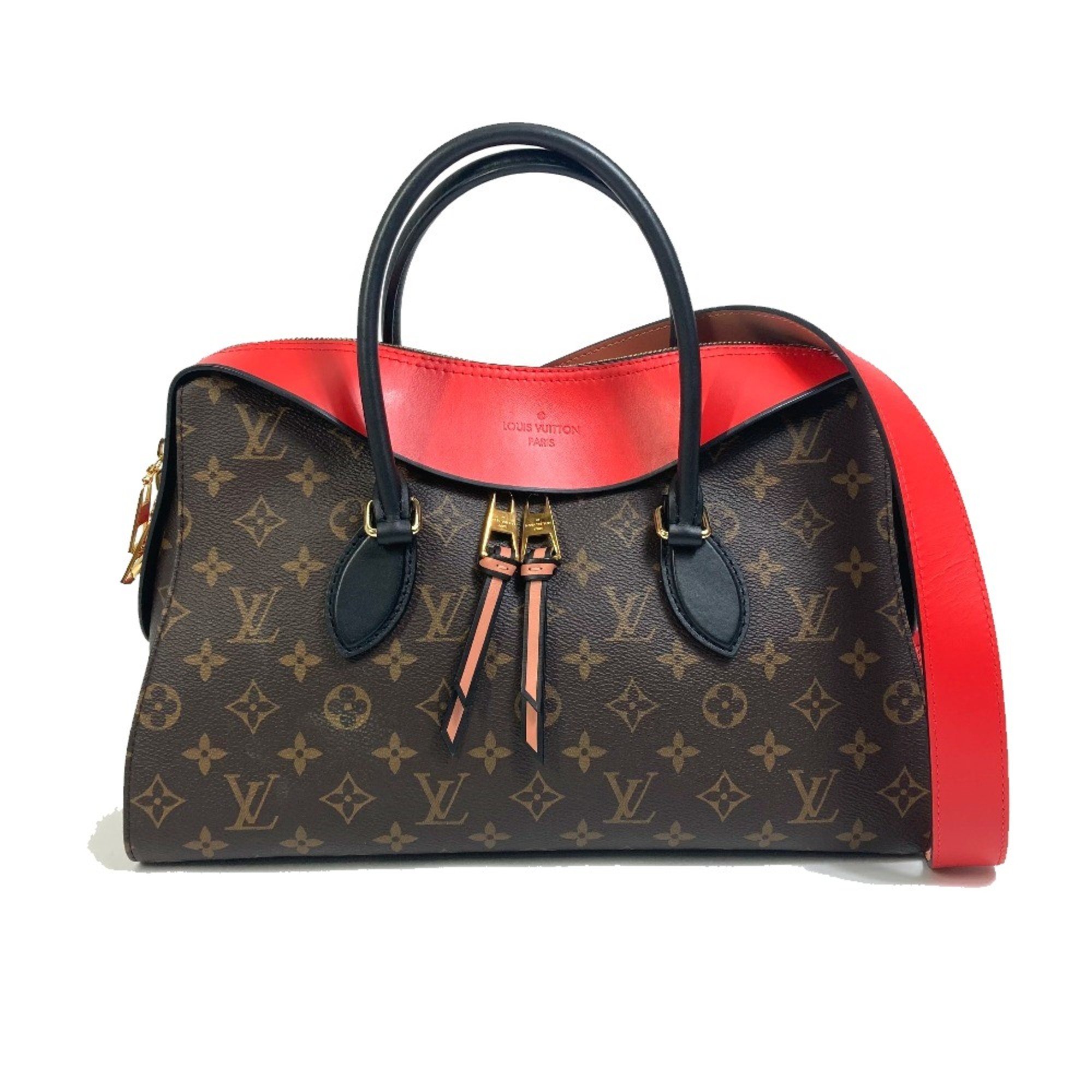 Louis Vuitton M43795 Monogram 2WAY Shoulder Bag Tote Bag Kabuki Brown Red