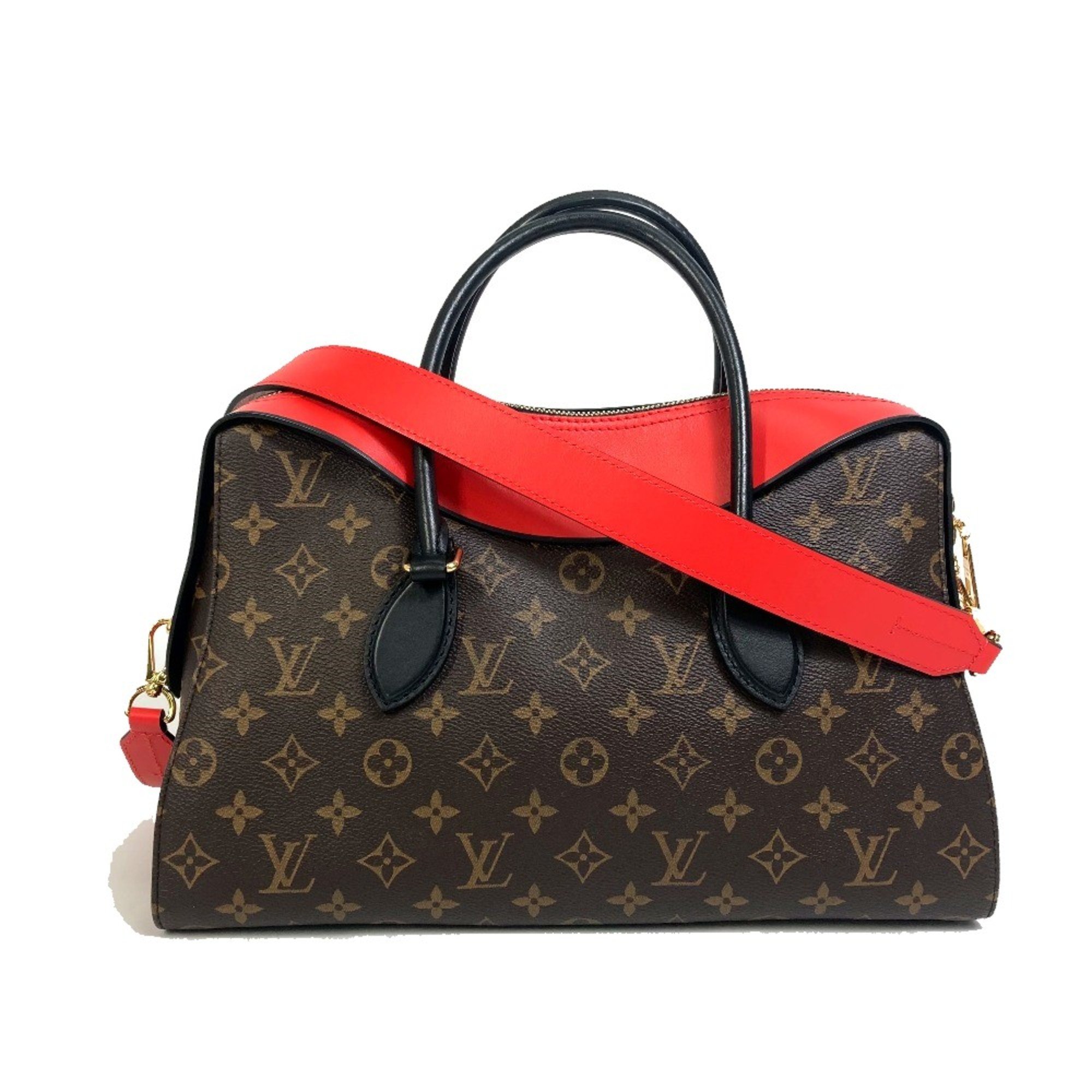 Louis Vuitton M43795 Monogram 2WAY Shoulder Bag Tote Bag Kabuki Brown Red