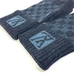 Louis Vuitton gloves LV logo gloves Gray Based Blue Based