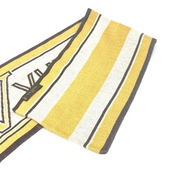 Louis Vuitton border logo Scarf Beige x Brown