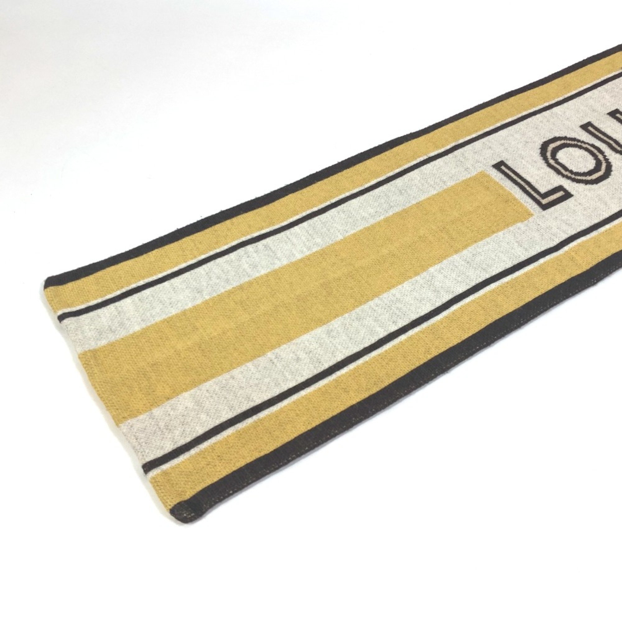 Louis Vuitton border logo Scarf Beige x Brown