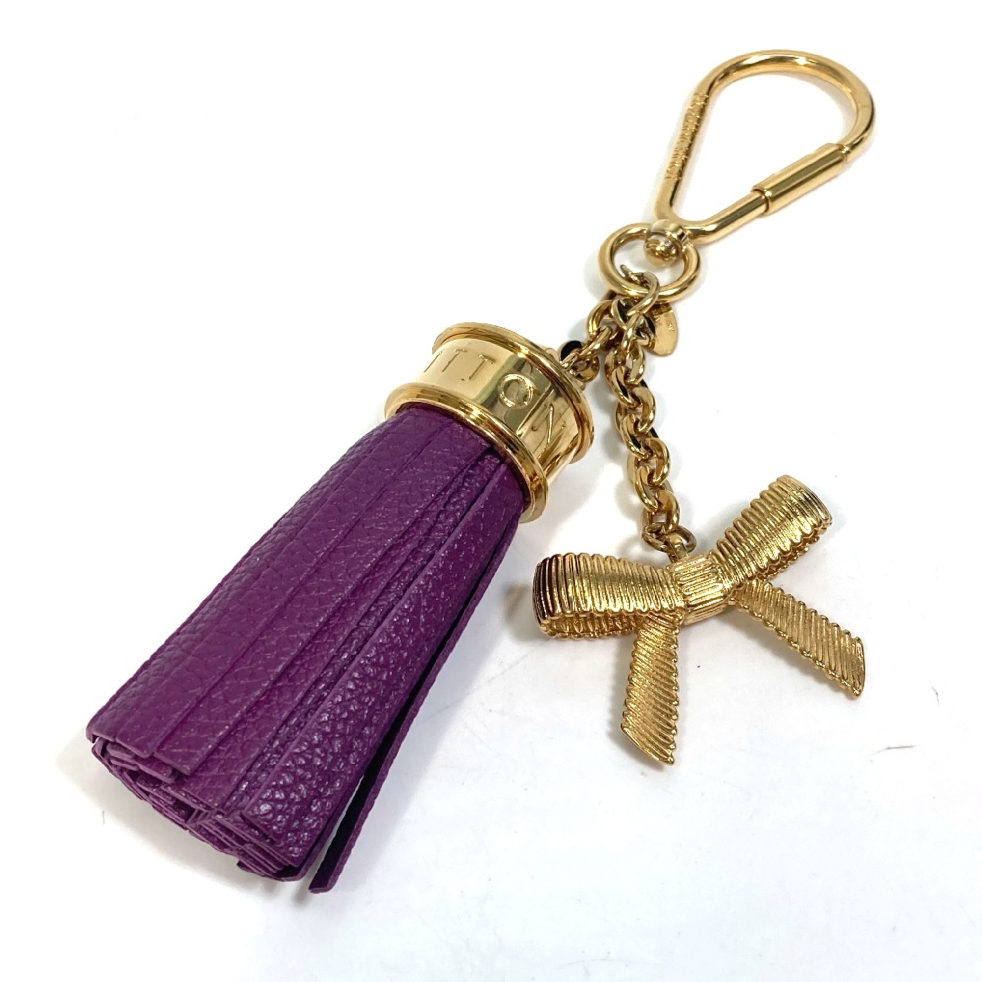 Louis Vuitton M65124 Tassel ribbon Bag Bag Charm Key Holder purple