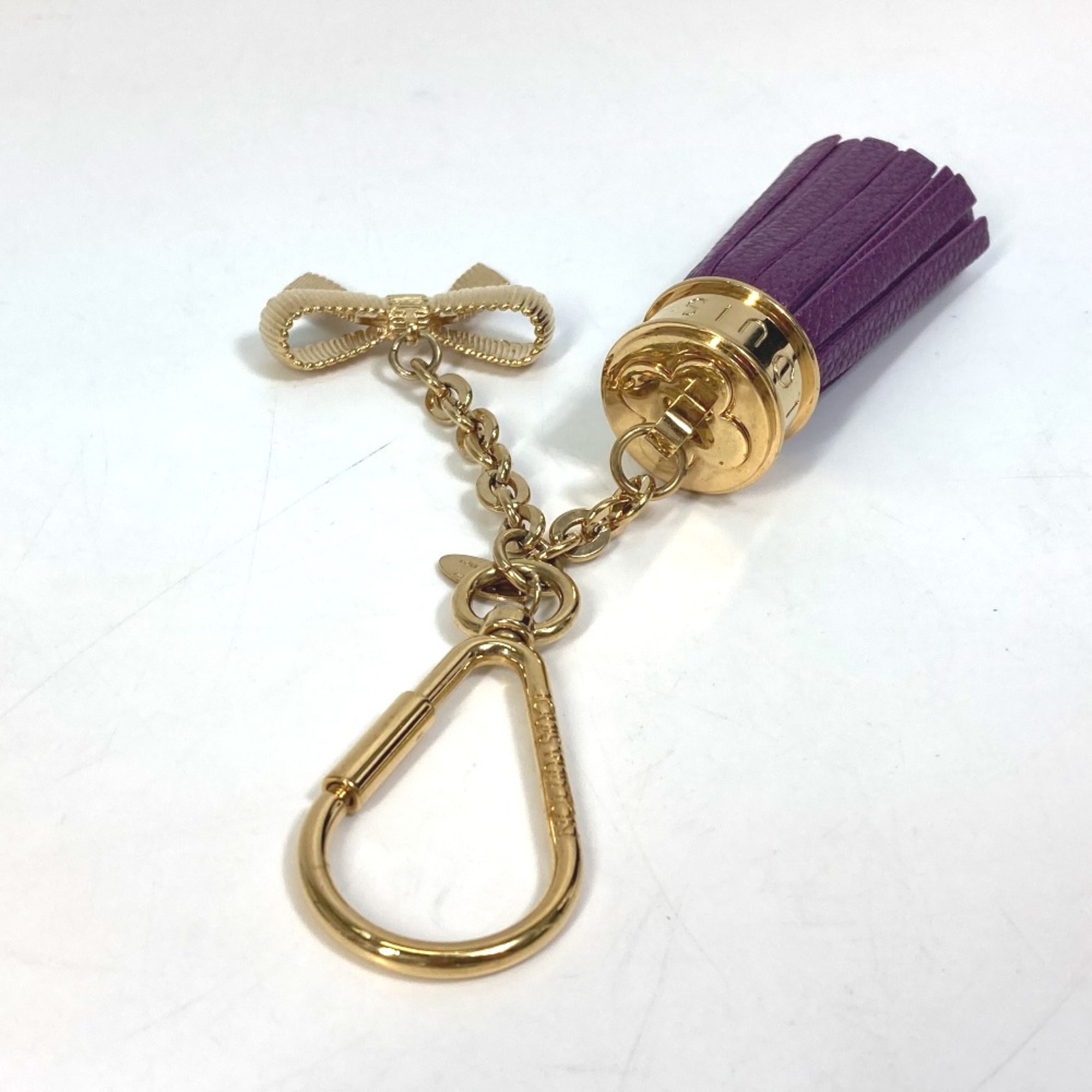 Louis Vuitton M65124 Tassel ribbon Bag Bag Charm Key Holder purple