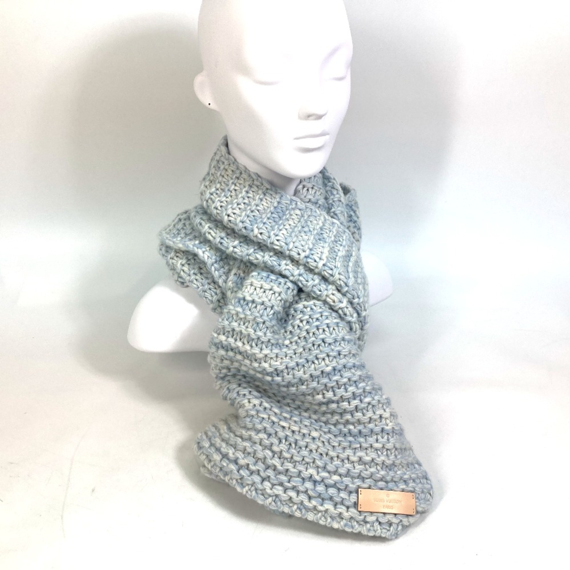 Louis Vuitton M70433 Braid Scarf Light blue IvoryBased