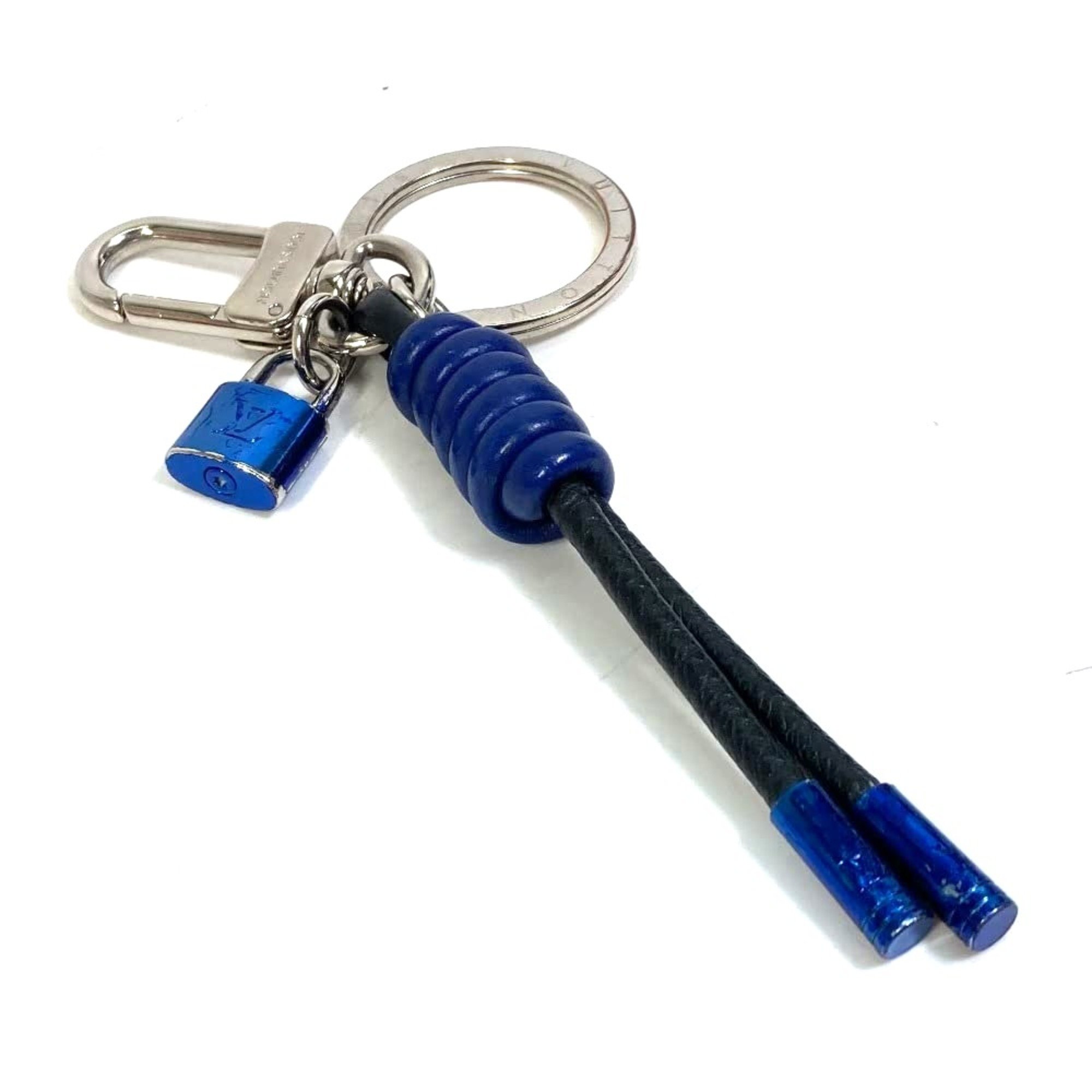 Louis Vuitton M61713 Bag Bag Charm Key Holder blue Silver