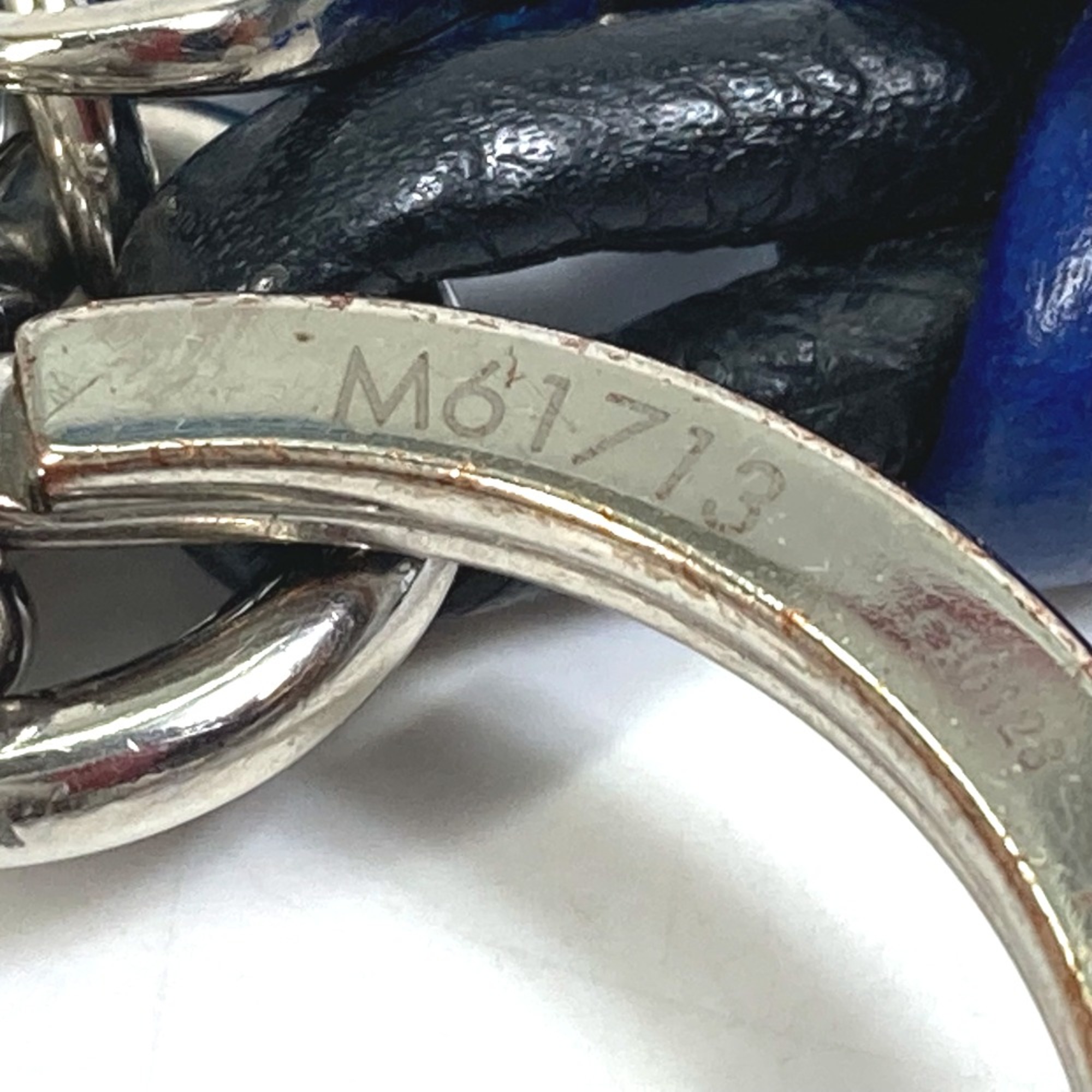 Louis Vuitton M61713 Bag Bag Charm Key Holder blue Silver