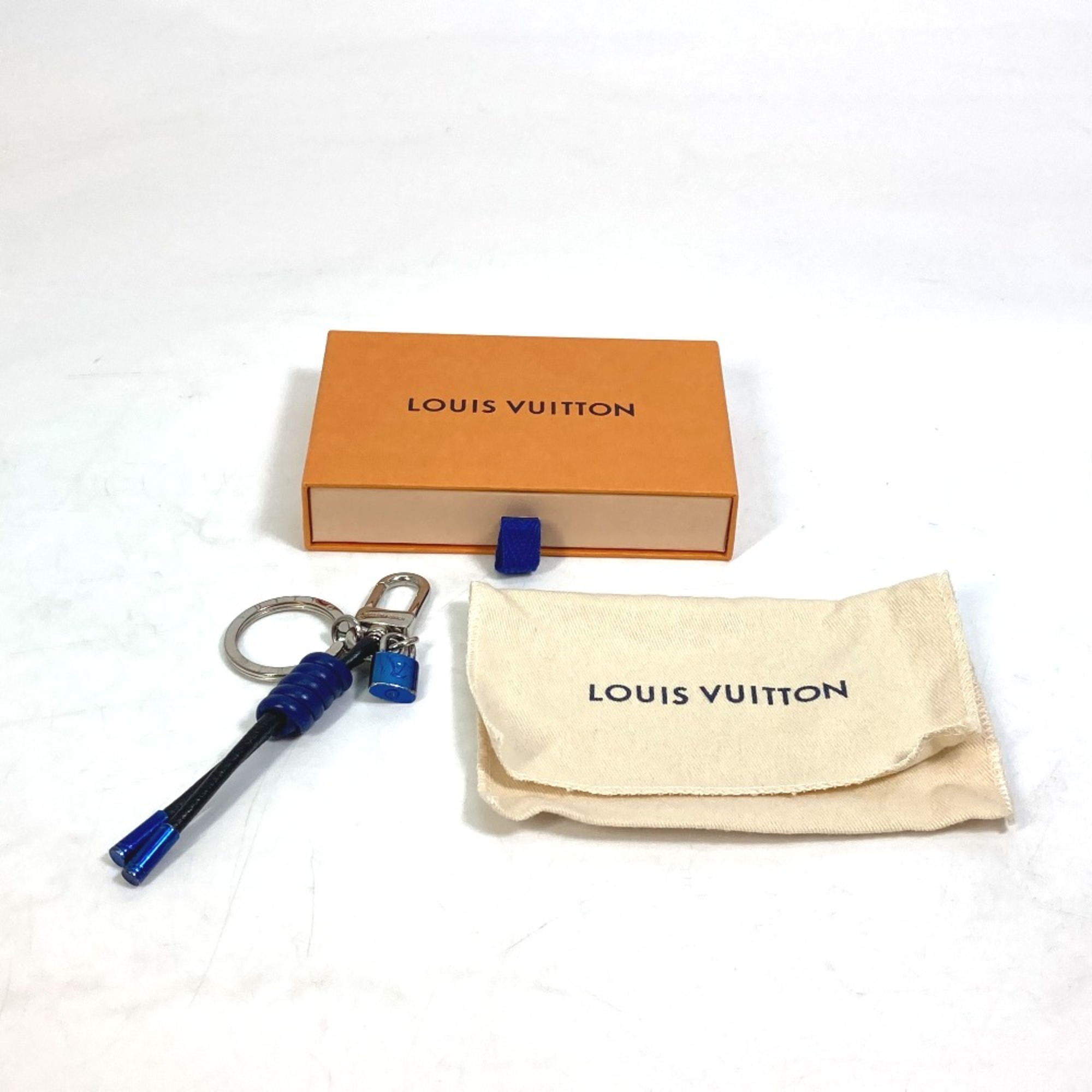 Louis Vuitton M61713 Bag Bag Charm Key Holder blue Silver