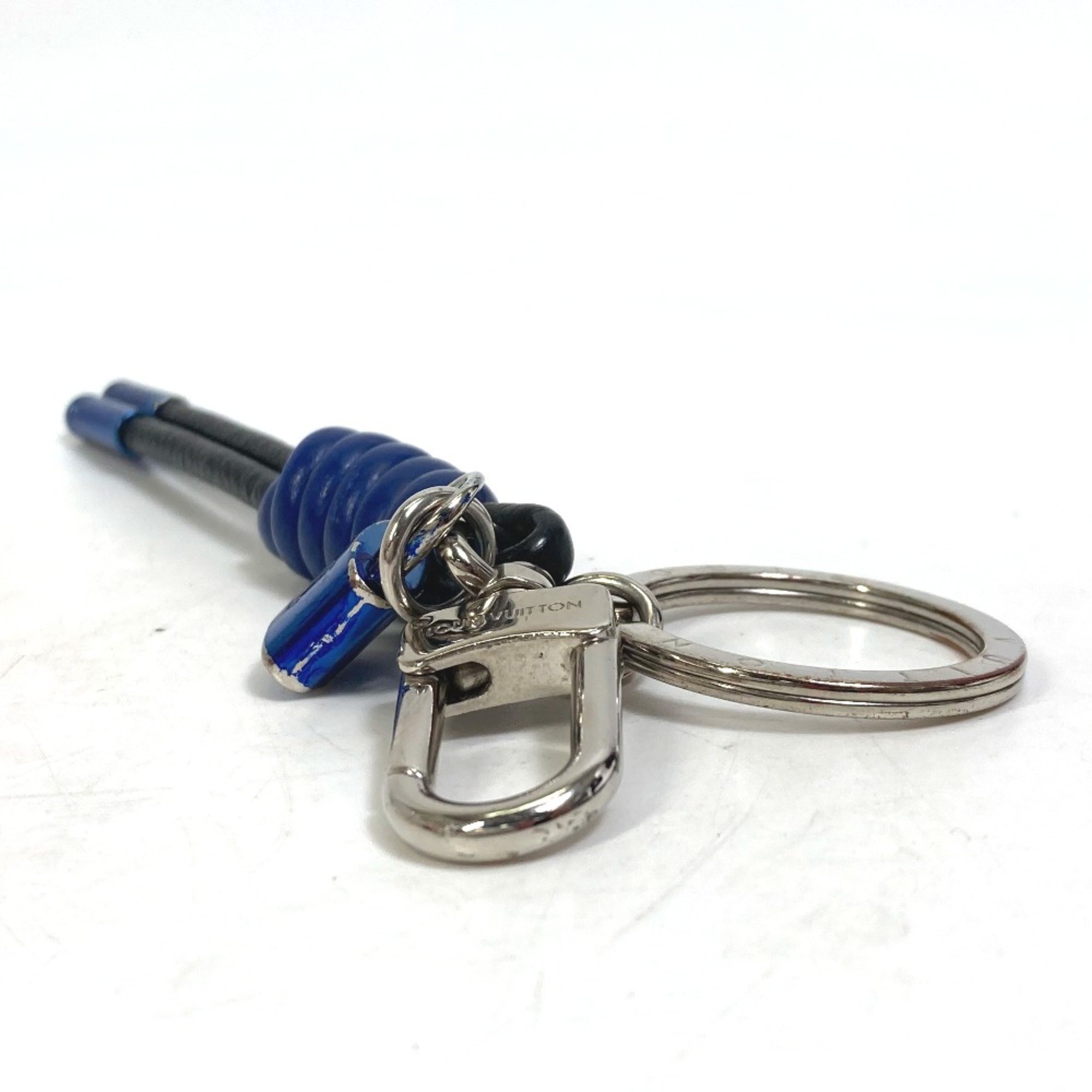 Louis Vuitton M61713 Bag Bag Charm Key Holder blue Silver