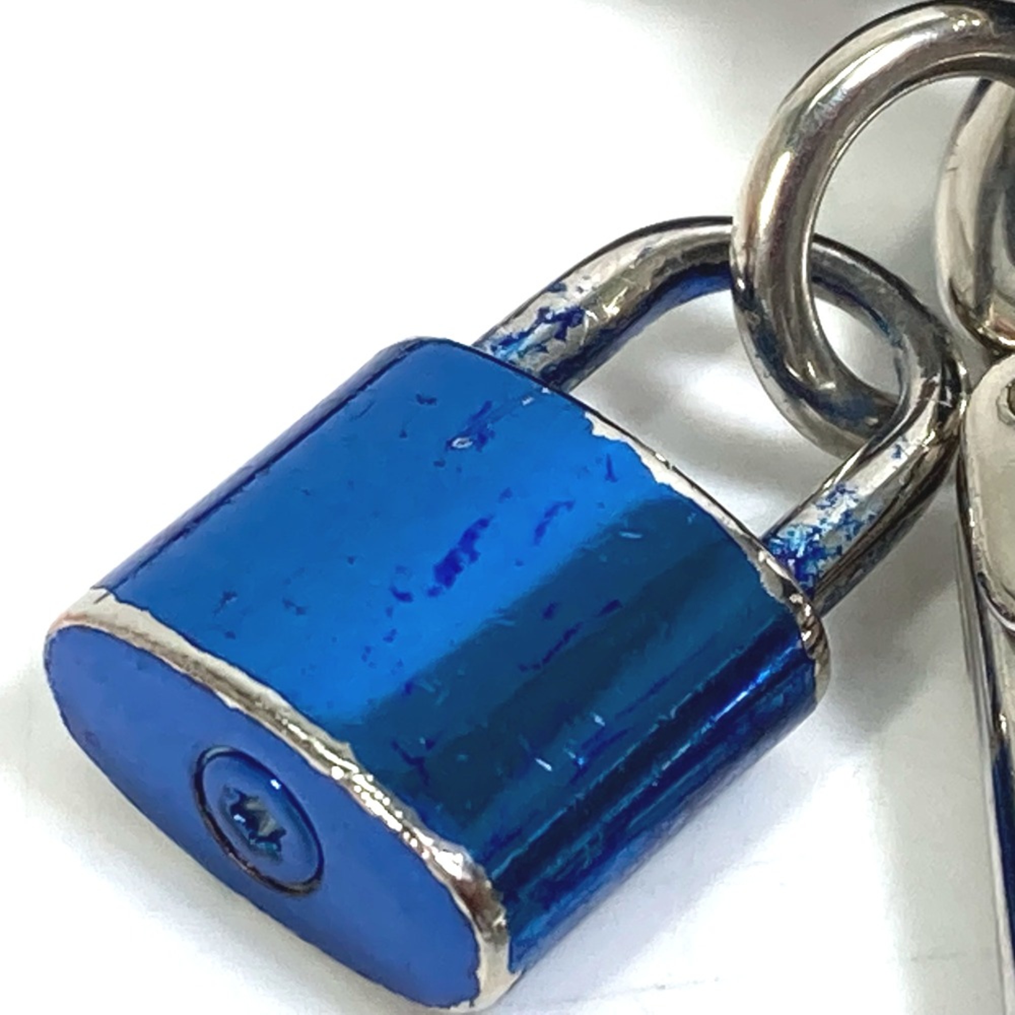 Louis Vuitton M61713 Bag Bag Charm Key Holder blue Silver