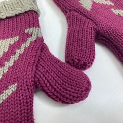 Louis Vuitton M72766 Monogram knit mittens Glove gloves Cassis