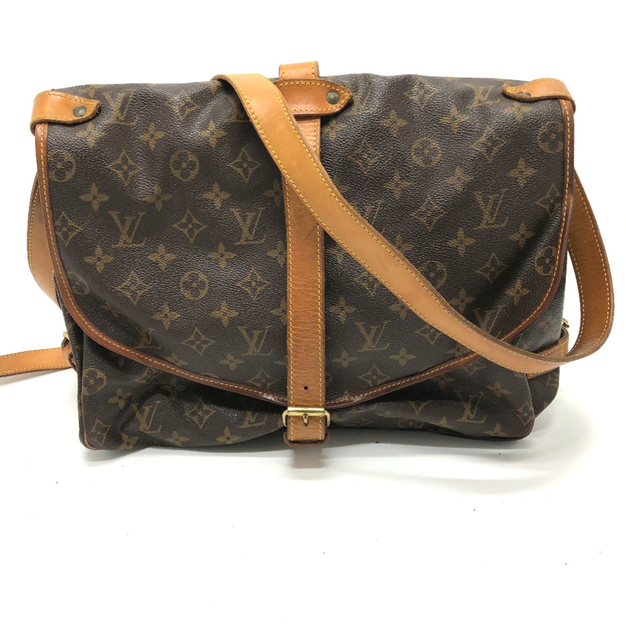 Louis Vuitton M42256 Monogram Crossbody Shoulder Bag Brown