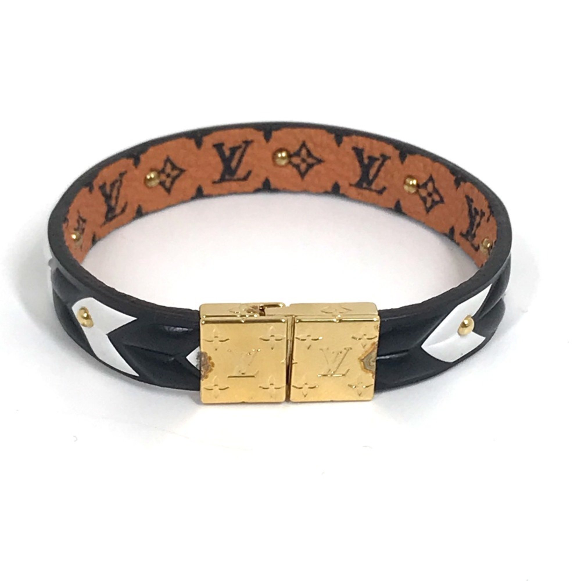 Louis Vuitton M6774F Monogram Accessories Bracelet Brown White x Black