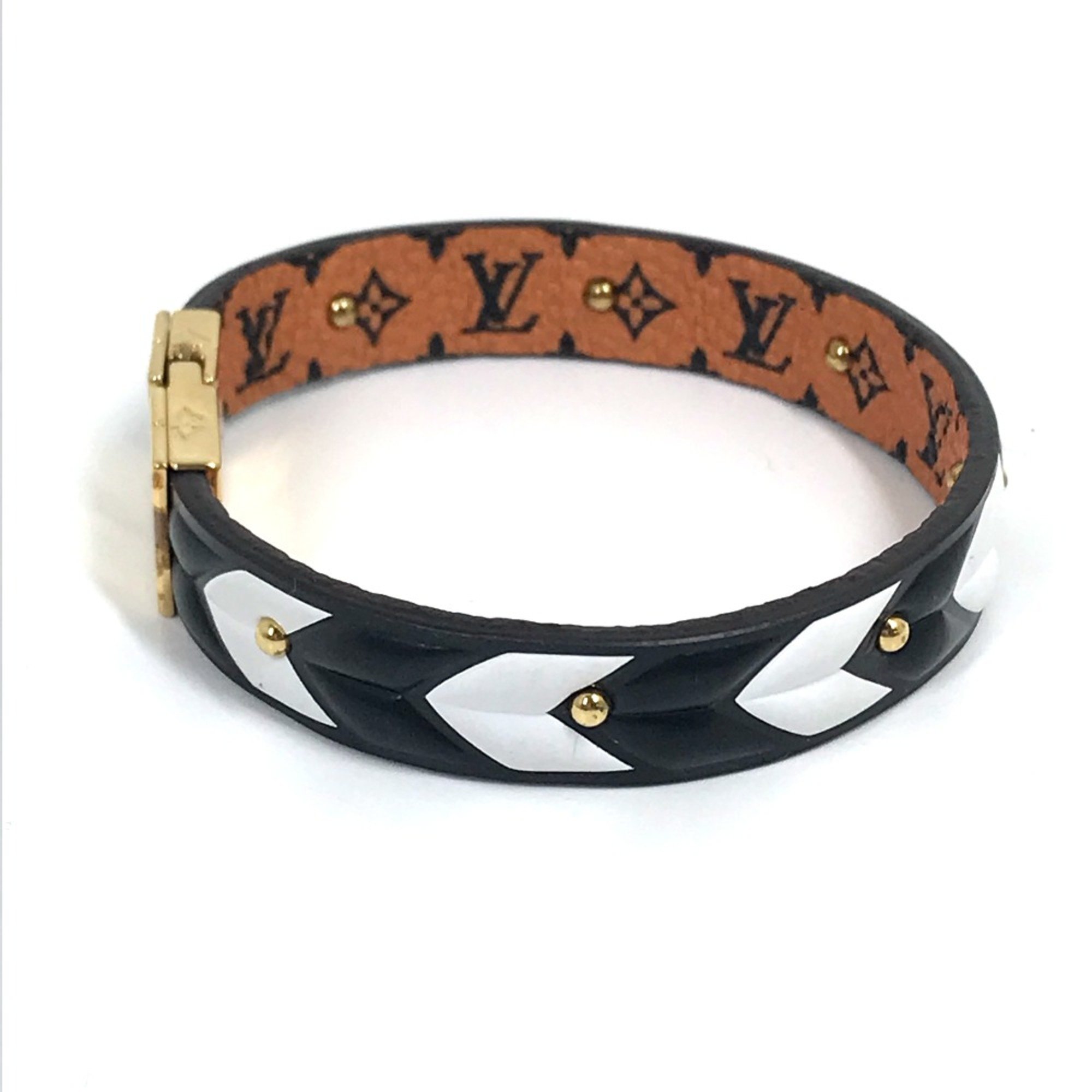 Louis Vuitton M6774F Monogram Accessories Bracelet Brown White x Black