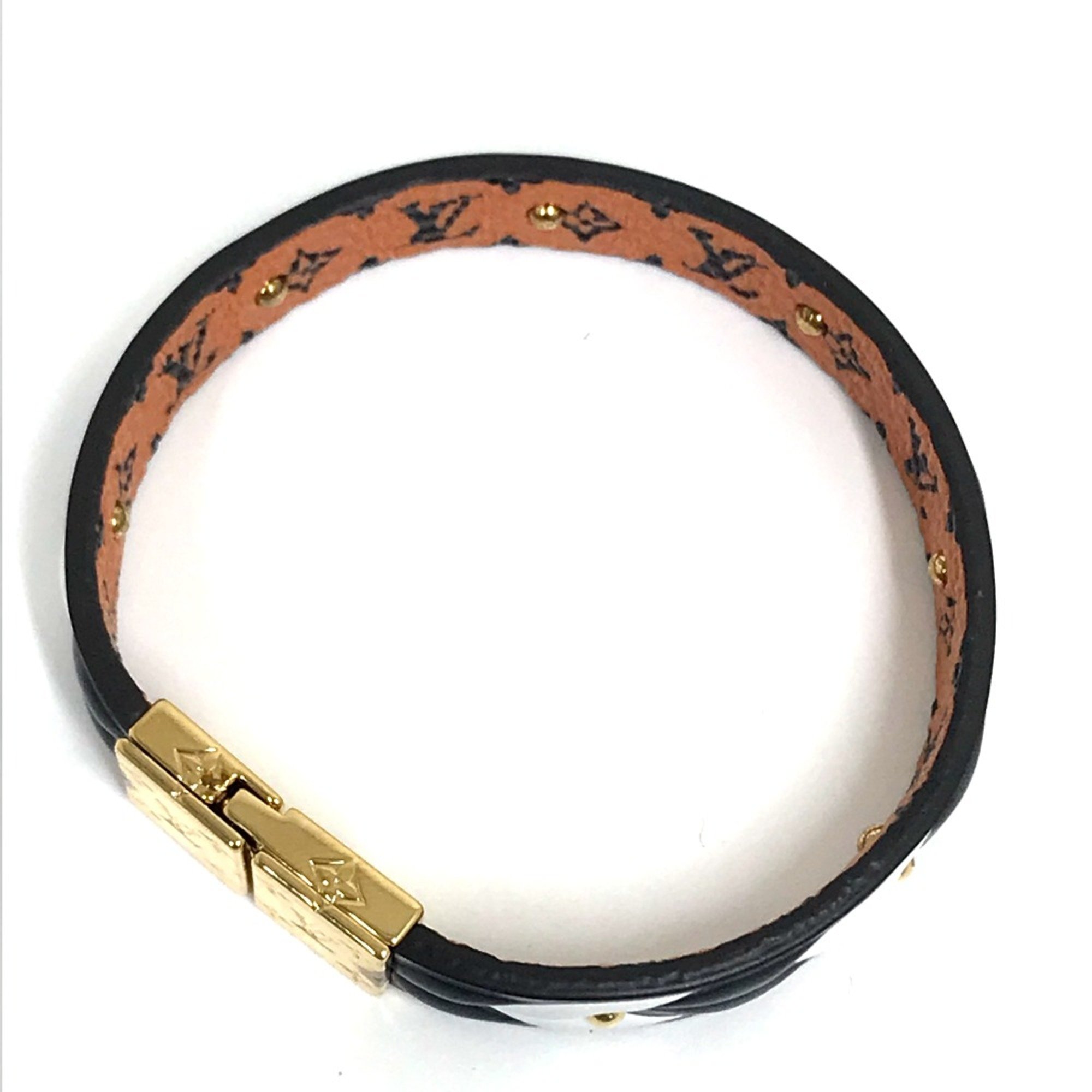 Louis Vuitton M6774F Monogram Accessories Bracelet Brown White x Black