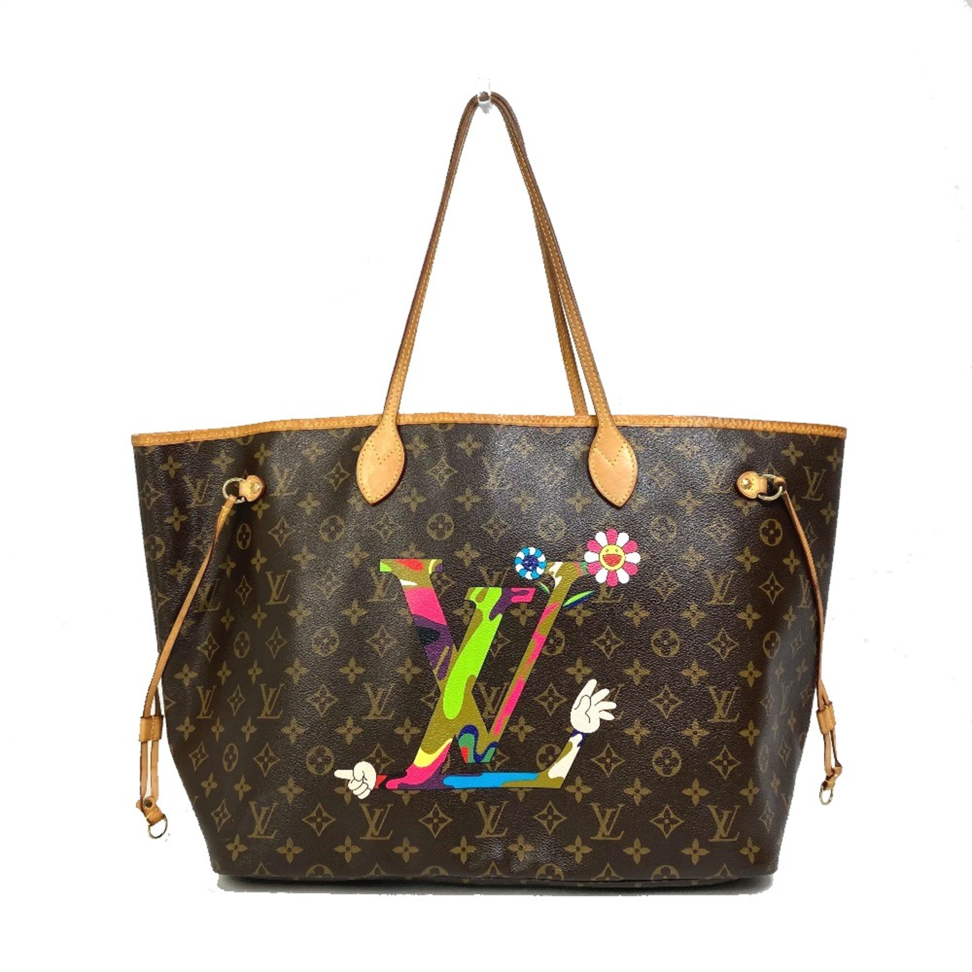 Louis Vuitton M95561 Murakami Takashi-MOCA Limited Collection Bag Hand Bag Tote Bag Brown/Pink Based