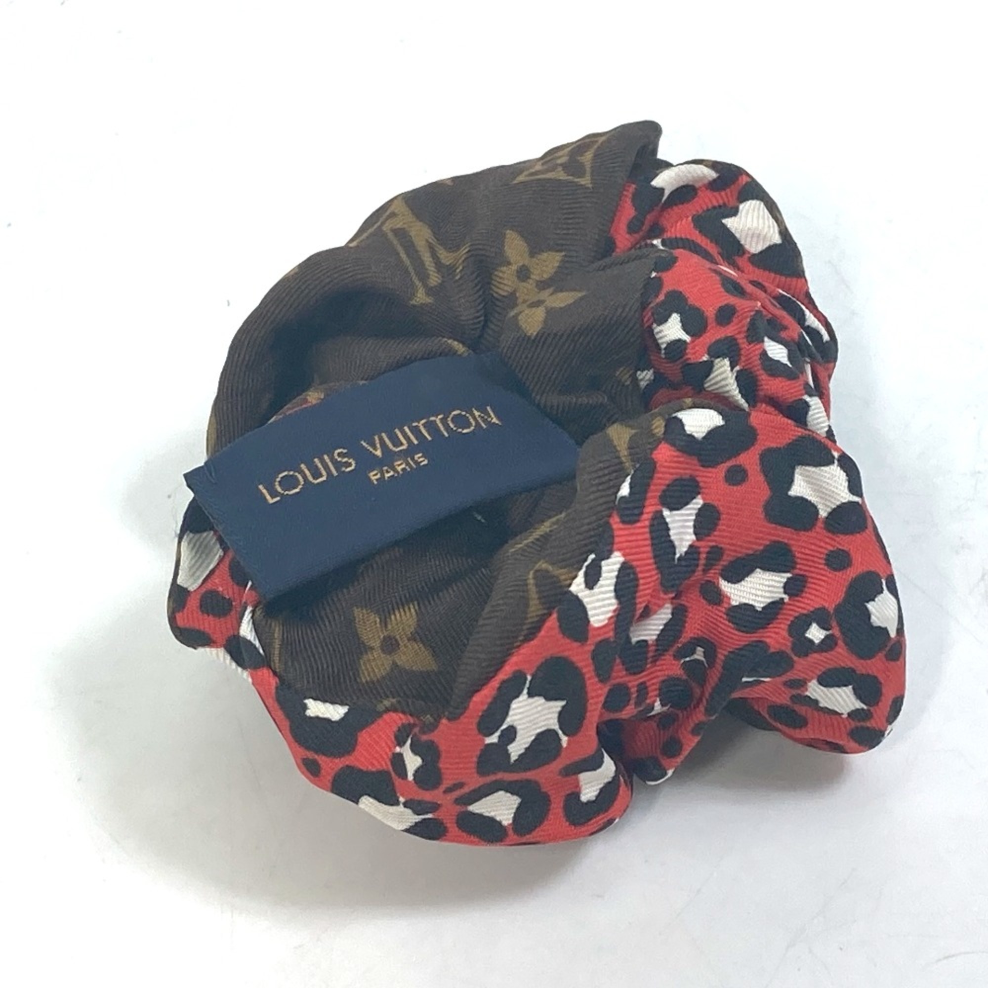 Louis Vuitton M77011 Monogram leopard leopard leopard 1 item only Hair elastic accessories Shush Brown Red