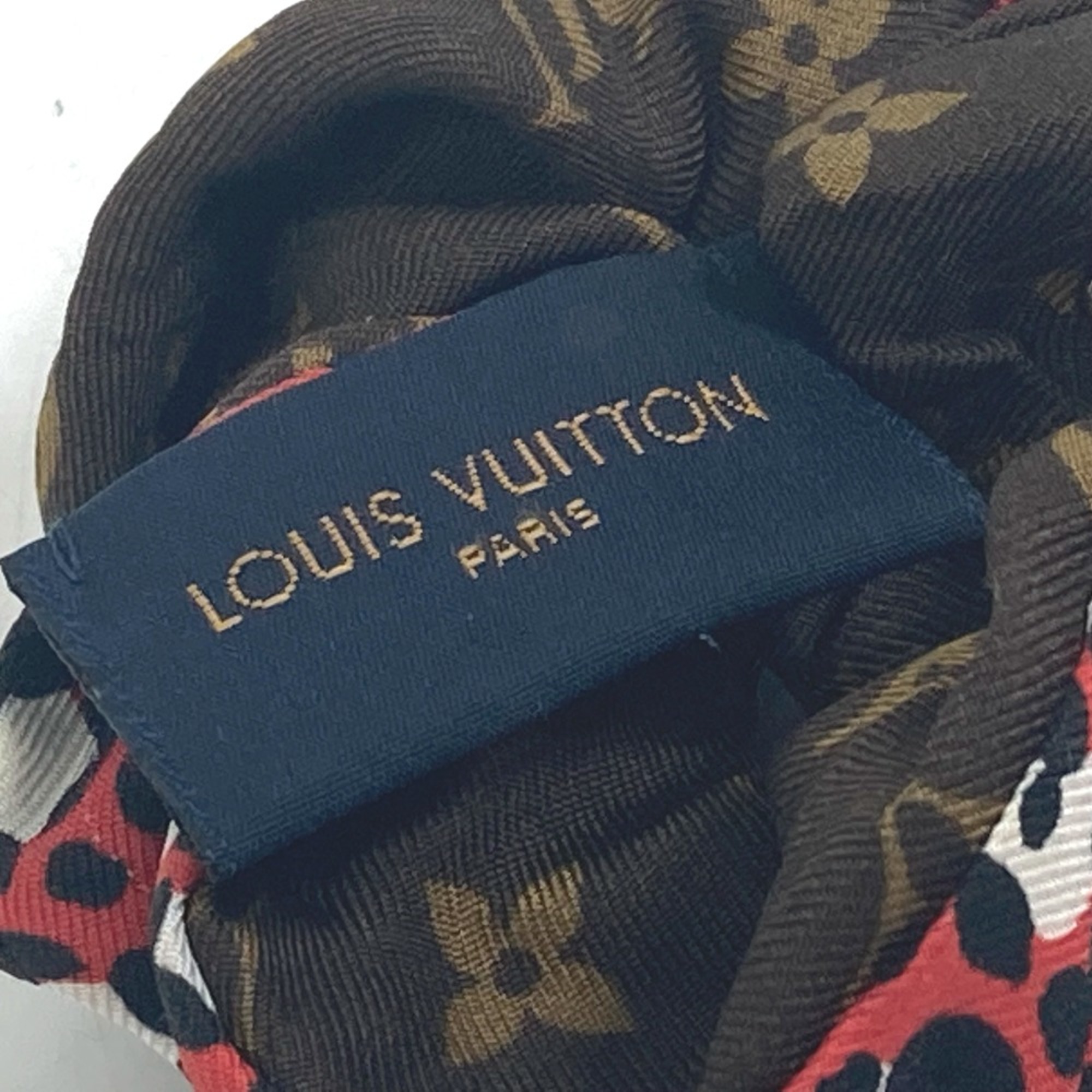 Louis Vuitton M77011 Monogram leopard leopard leopard 1 item only Hair elastic accessories Shush Brown Red