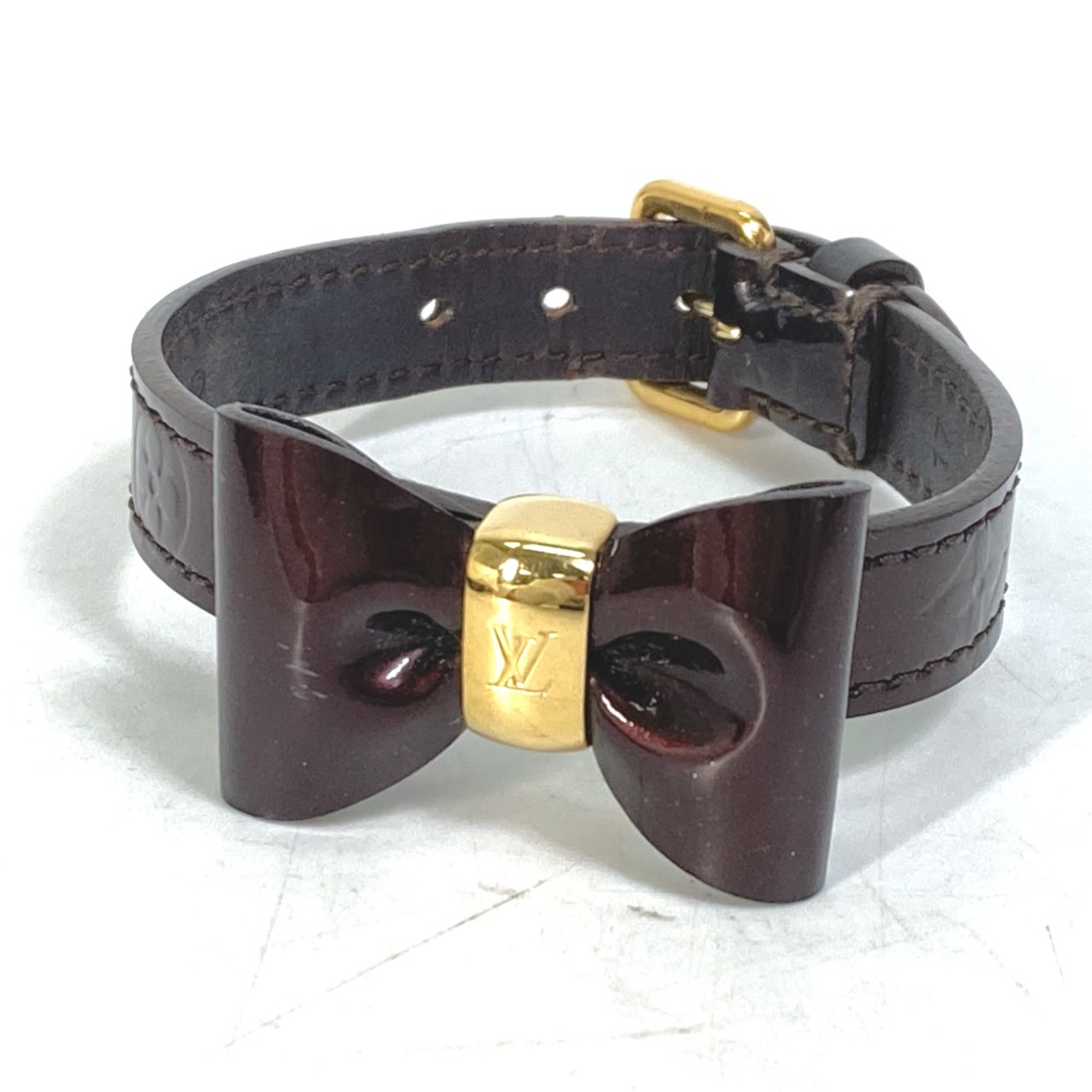 Louis Vuitton M6617F MonogramVernis ribbon accessories Bracelet Amarante purple