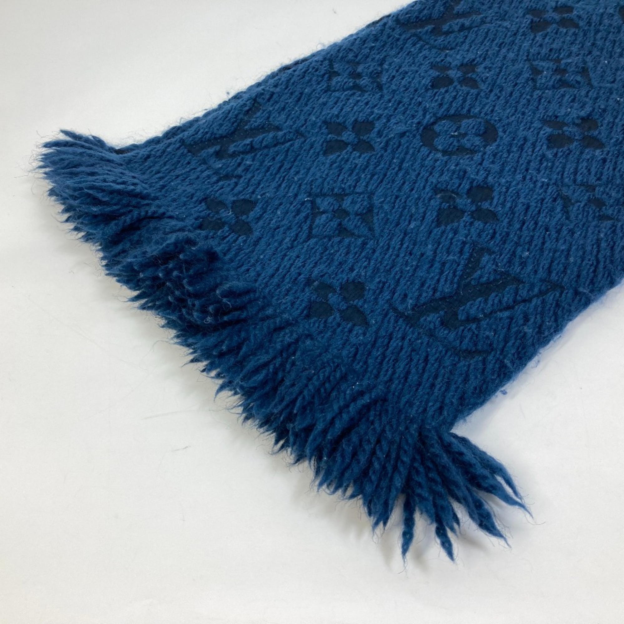 Louis Vuitton M75504 Monogram fringe/fashion accessories Scarf Navy