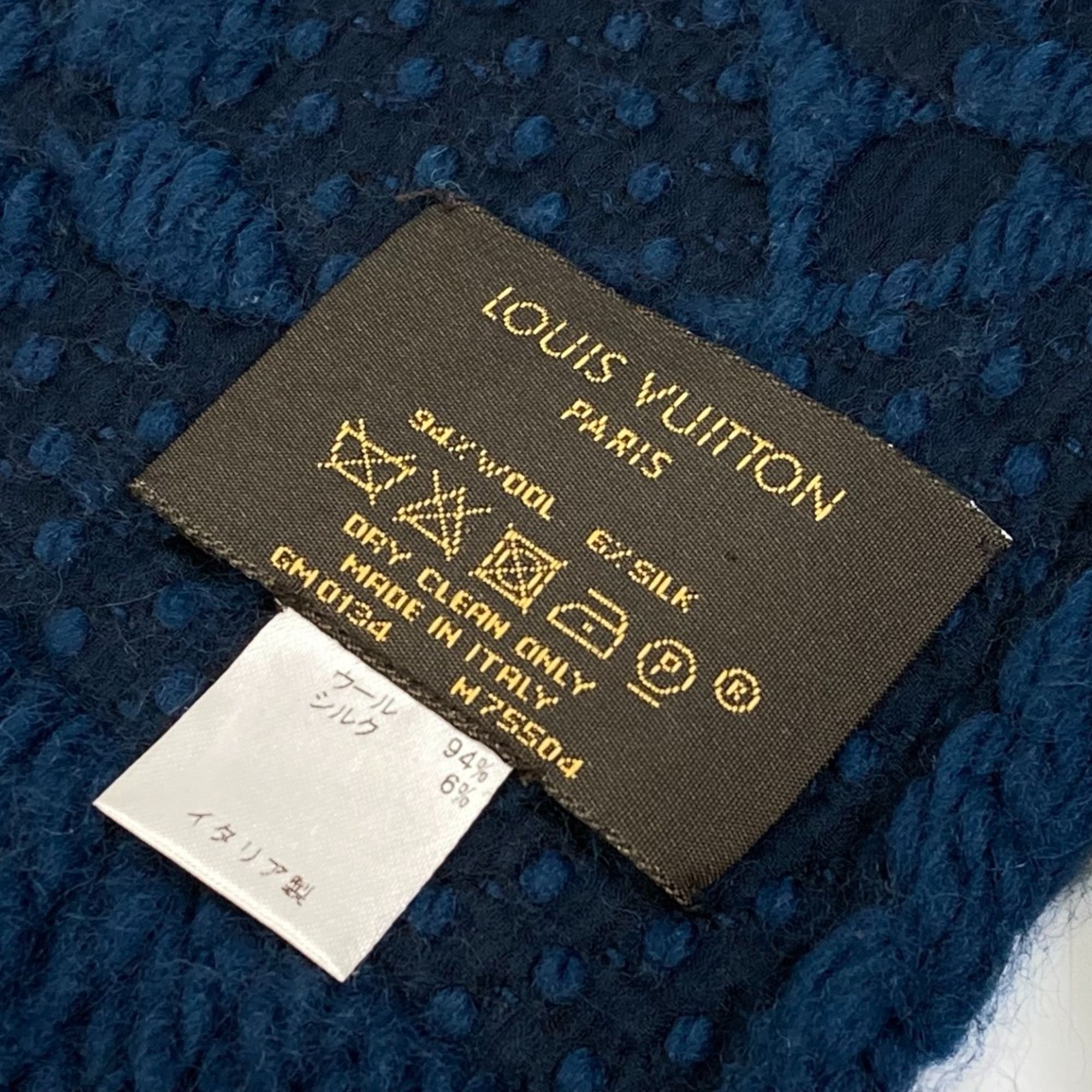 Louis Vuitton M75504 Monogram fringe/fashion accessories Scarf Navy