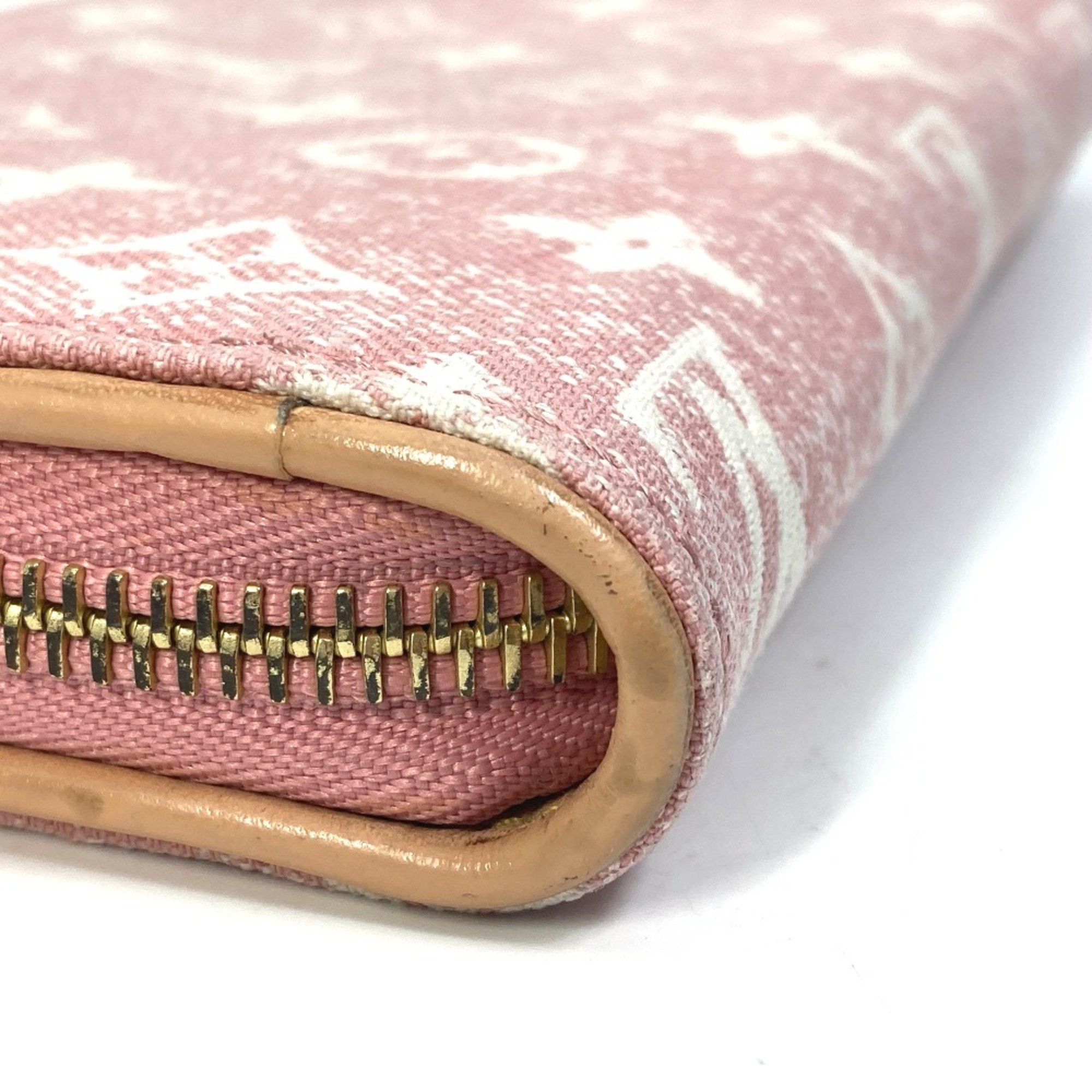 Louis Vuitton M81182 MonogramDenim Long Wallet pink