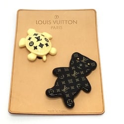 Louis Vuitton M64939 Monogram teddy bear turtle Brooch Brown x White