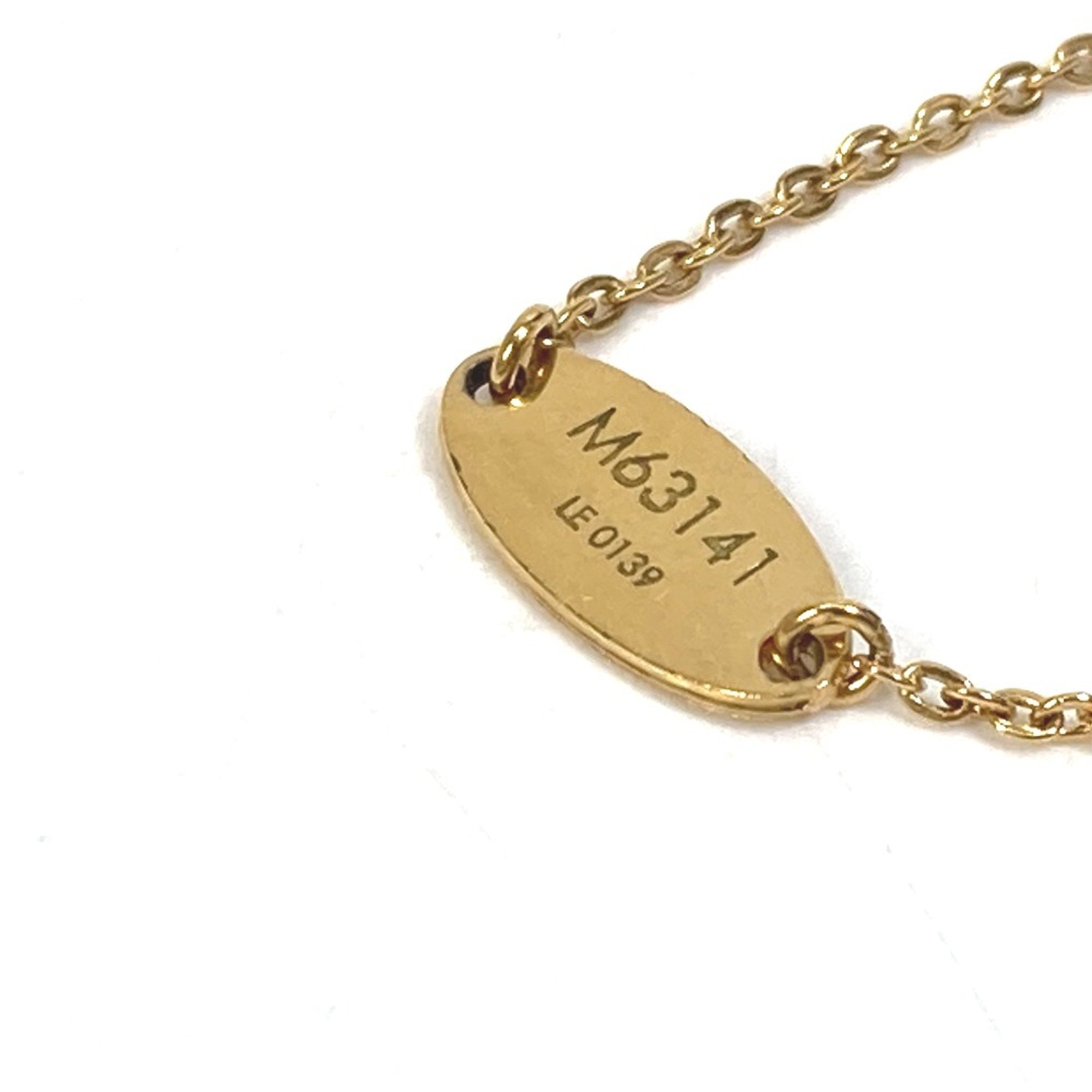 Louis Vuitton M63141 Monogram nanogram miniature name tag Necklace Gold/Silver