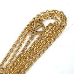 Louis Vuitton M63141 Monogram nanogram miniature name tag Necklace Gold/Silver