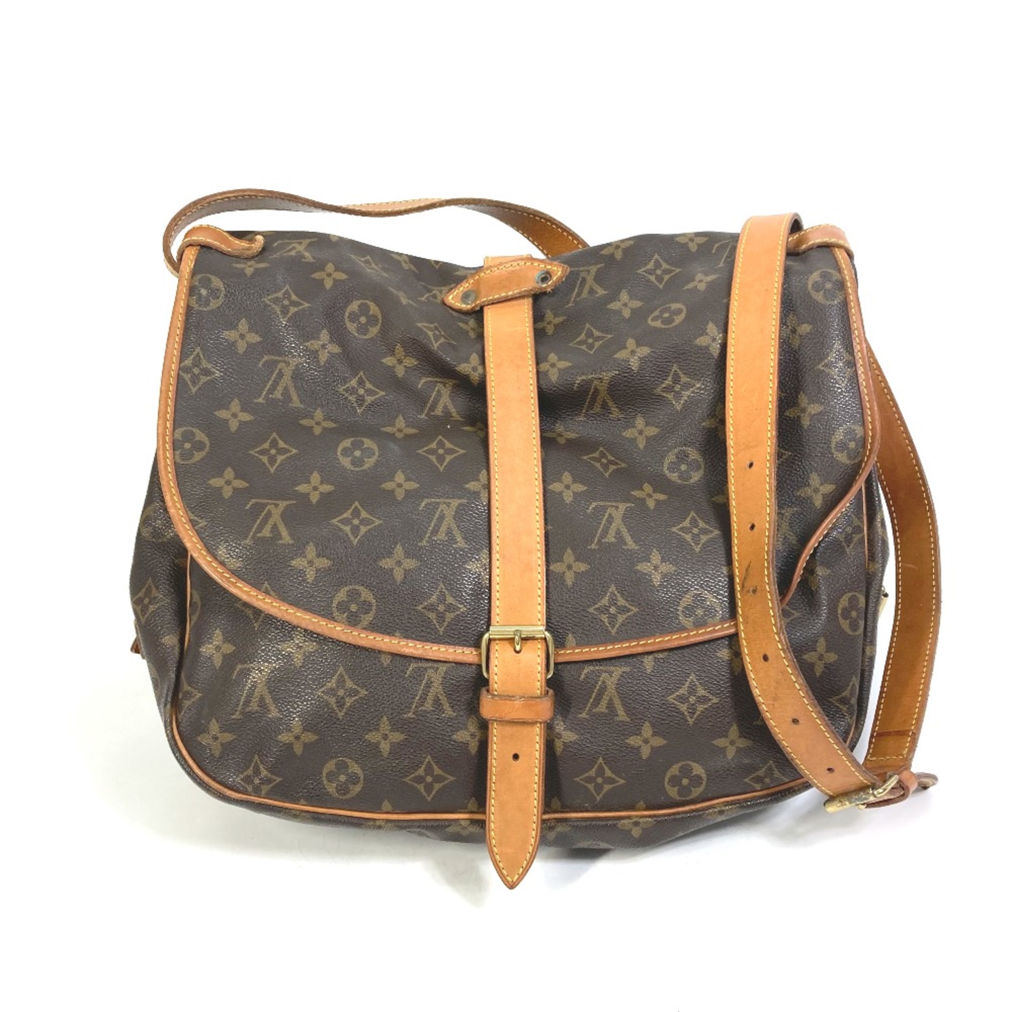 Louis Vuitton M42254 Monogram Saumur35 Shoulder Bag Brown