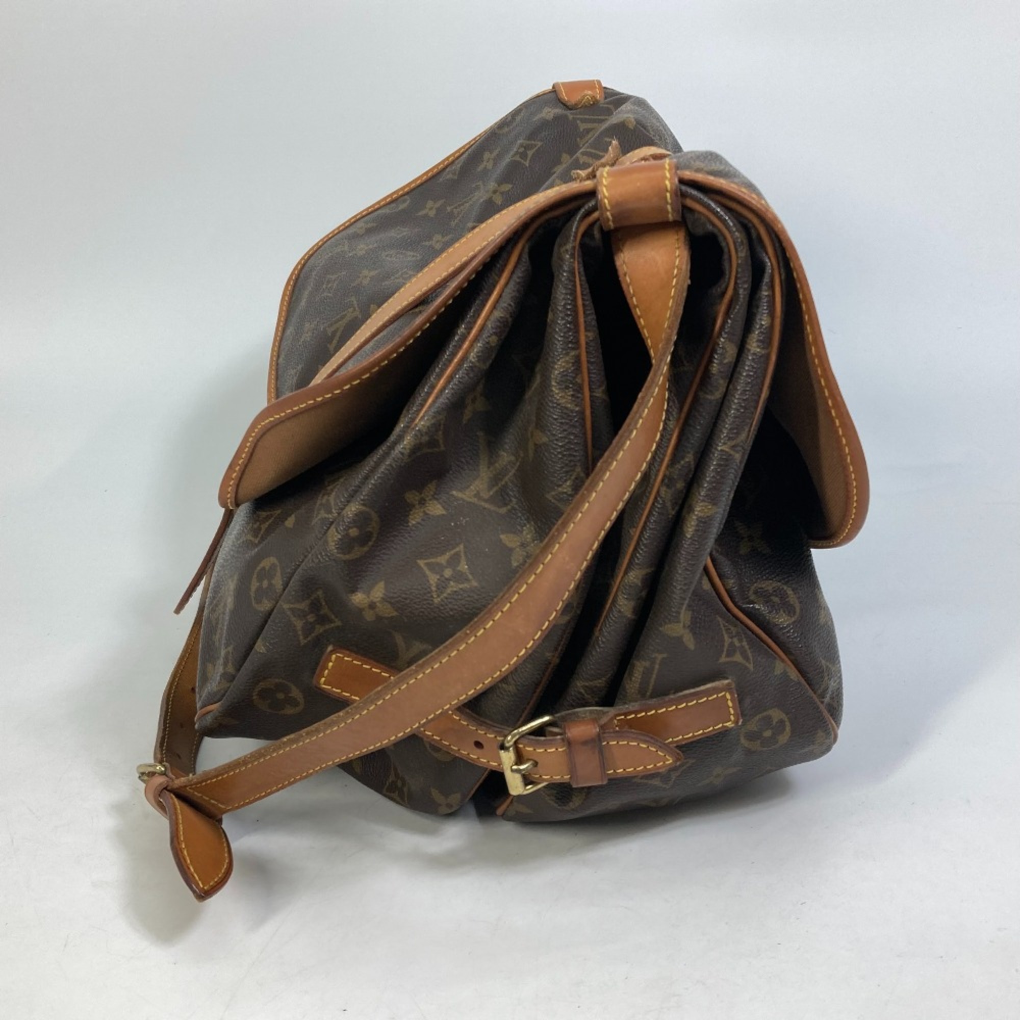 Louis Vuitton M42254 Monogram Saumur35 Shoulder Bag Brown